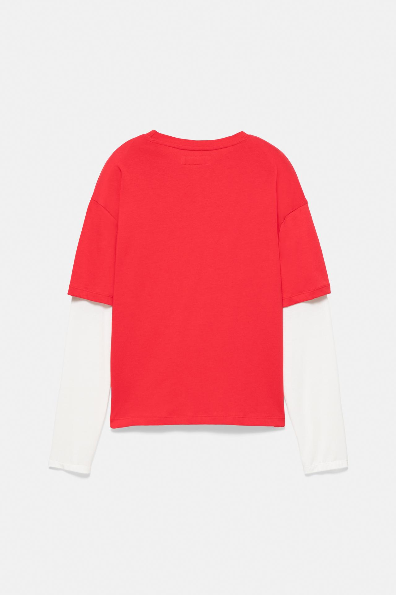 Red double-sleeve T-shirt — Red