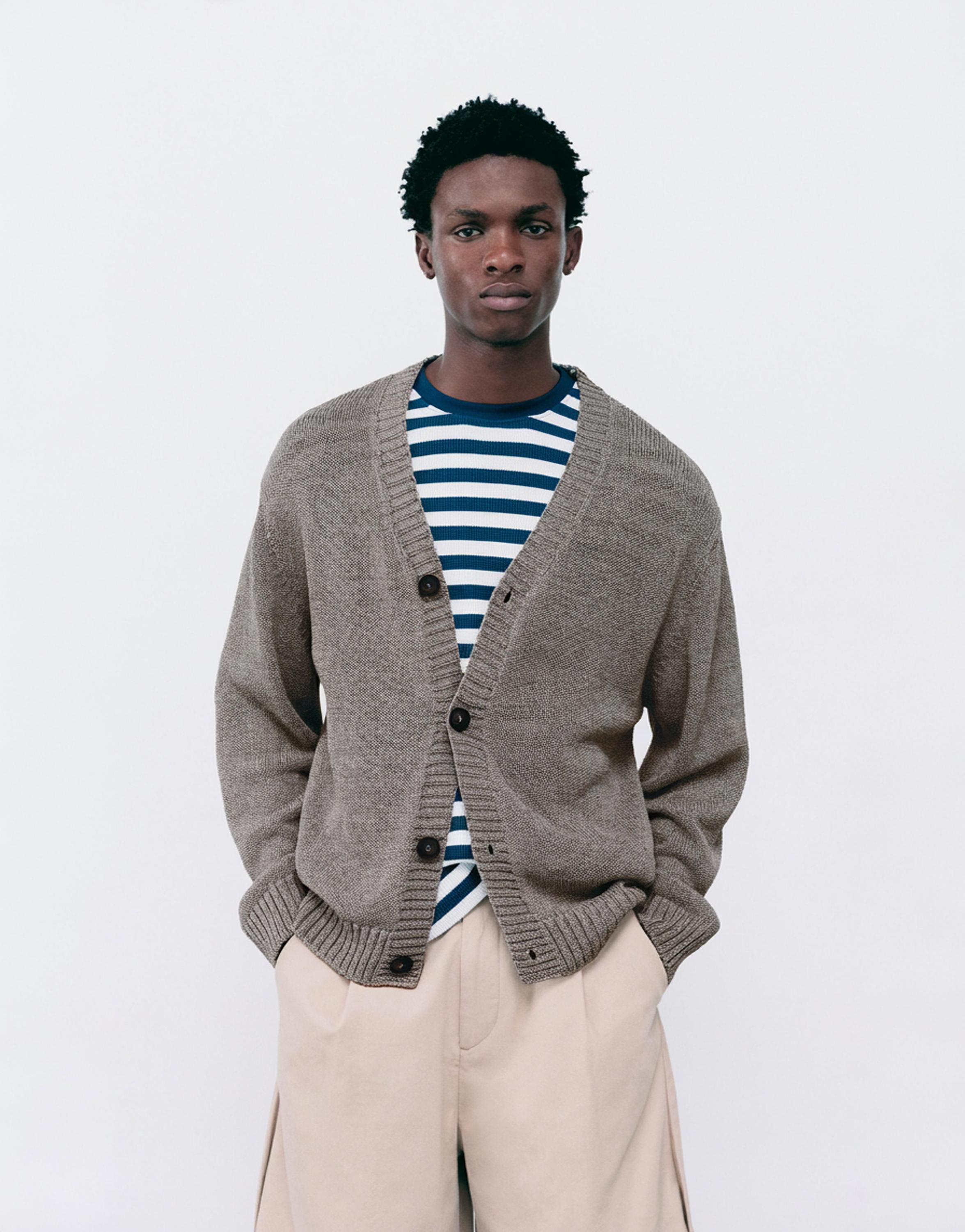 Rustic cardigan — Taupe