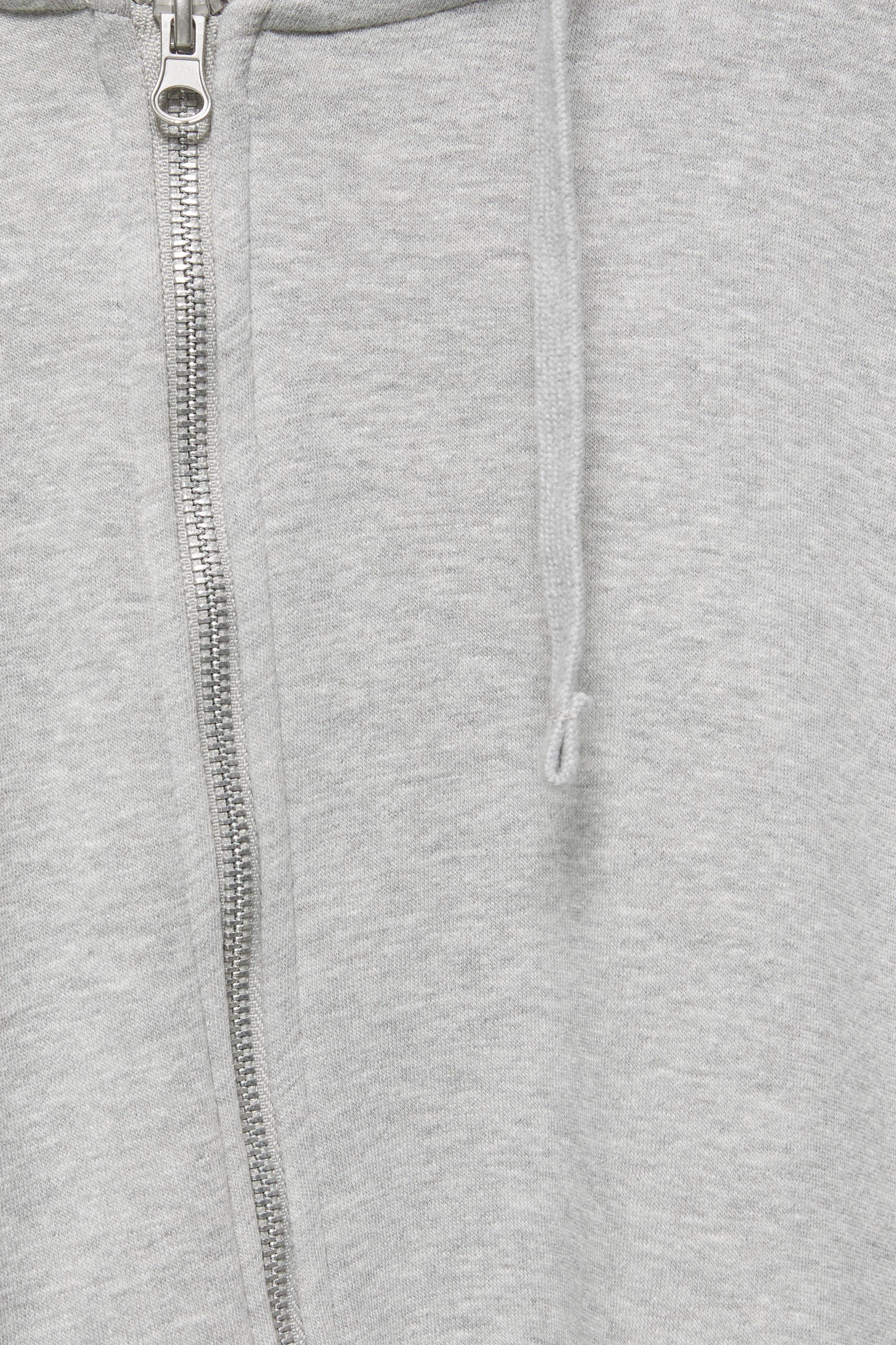 Zip-up hoodie — Grey marl