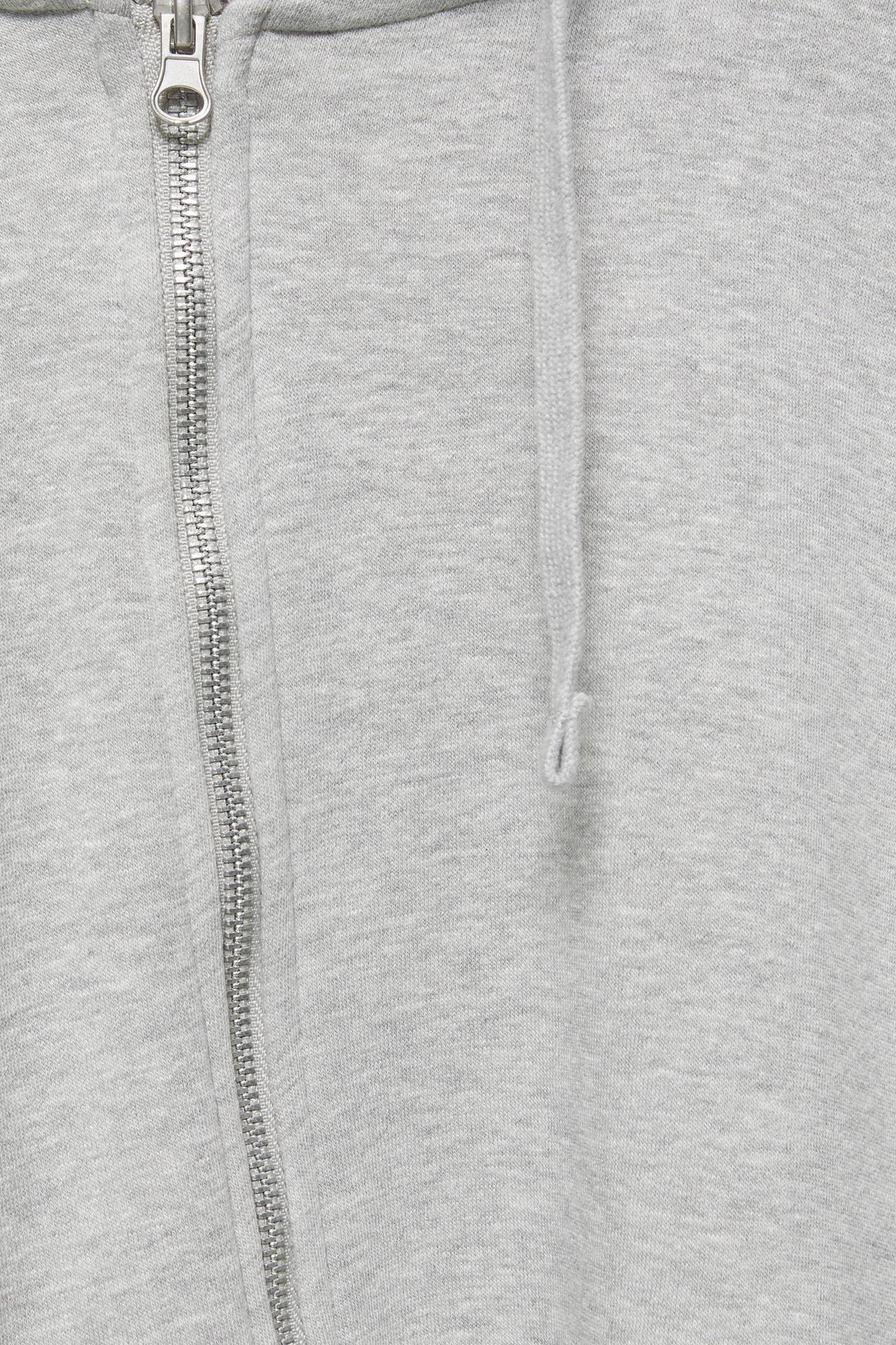Zip-up hoodie — Grey marl