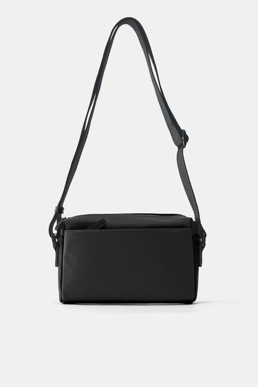 Rubberised crossbody bag — Black 1