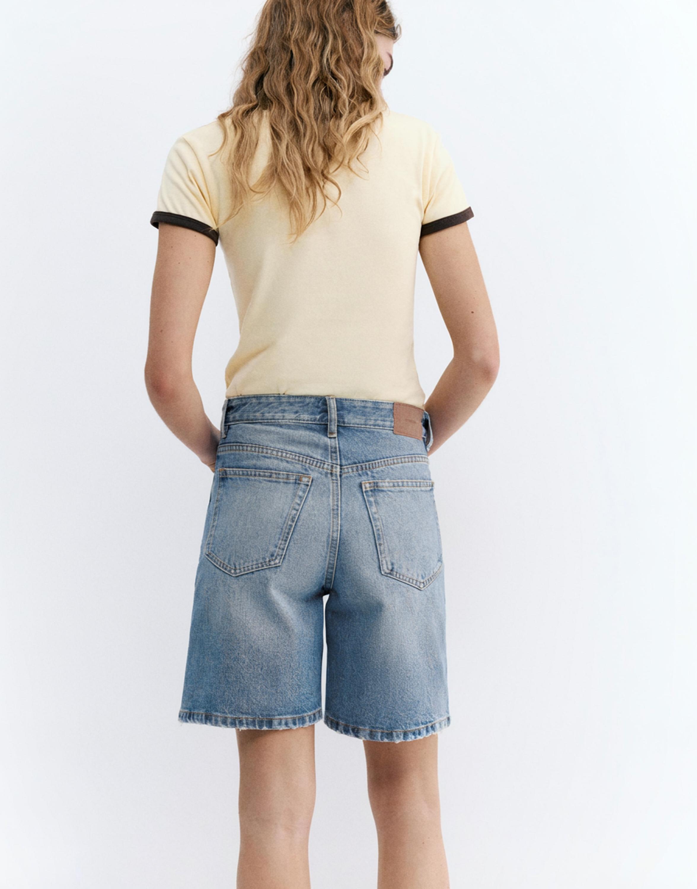 Denim bermuda şort - Görsel 8