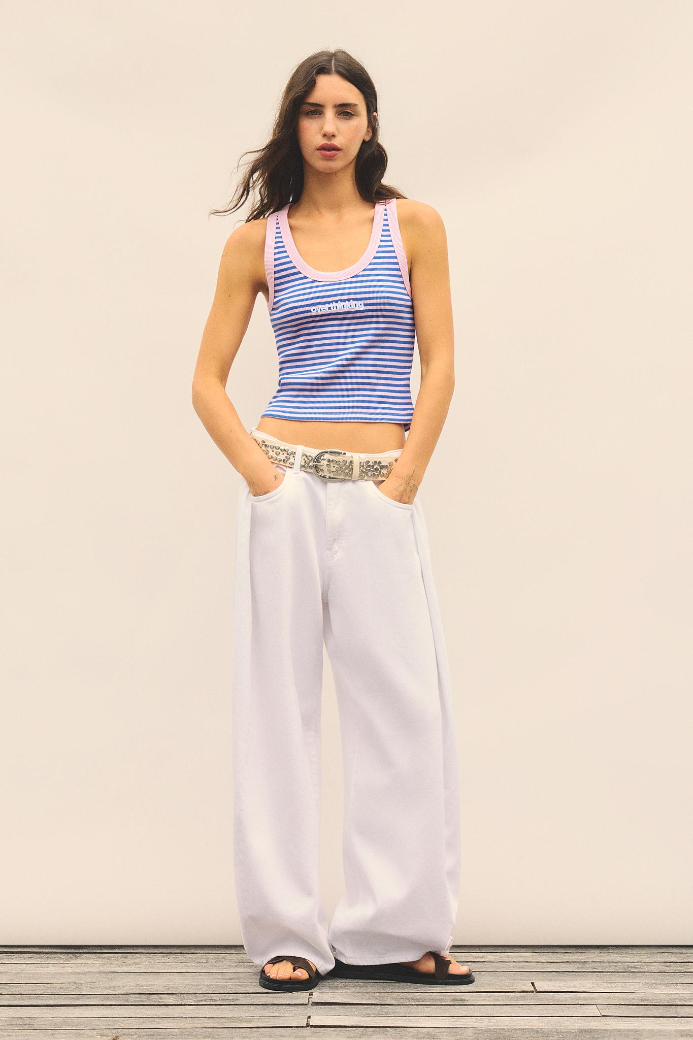 Striped tank top — Deep blue