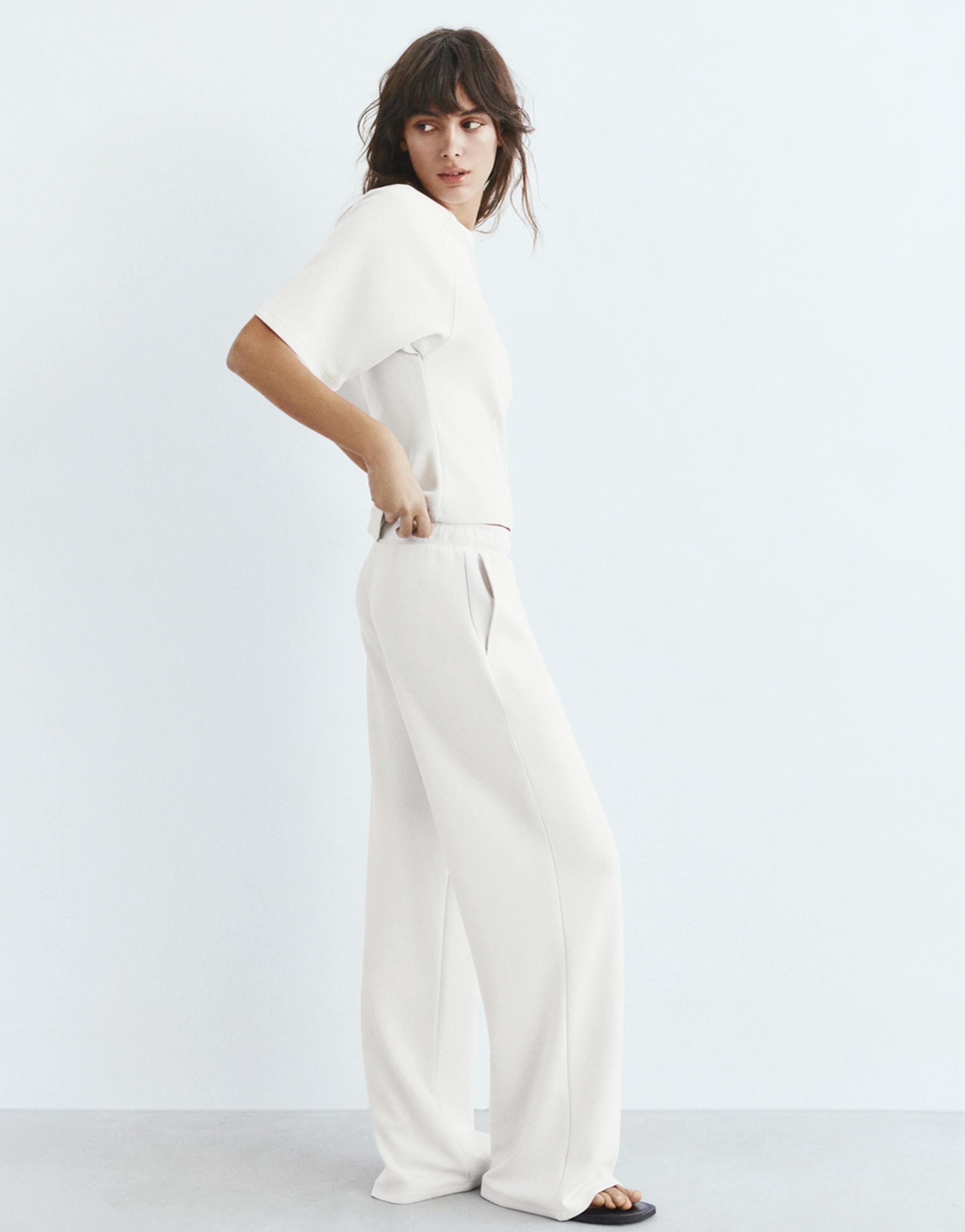 Soft touch short sleeve sweatshirt — Ecru