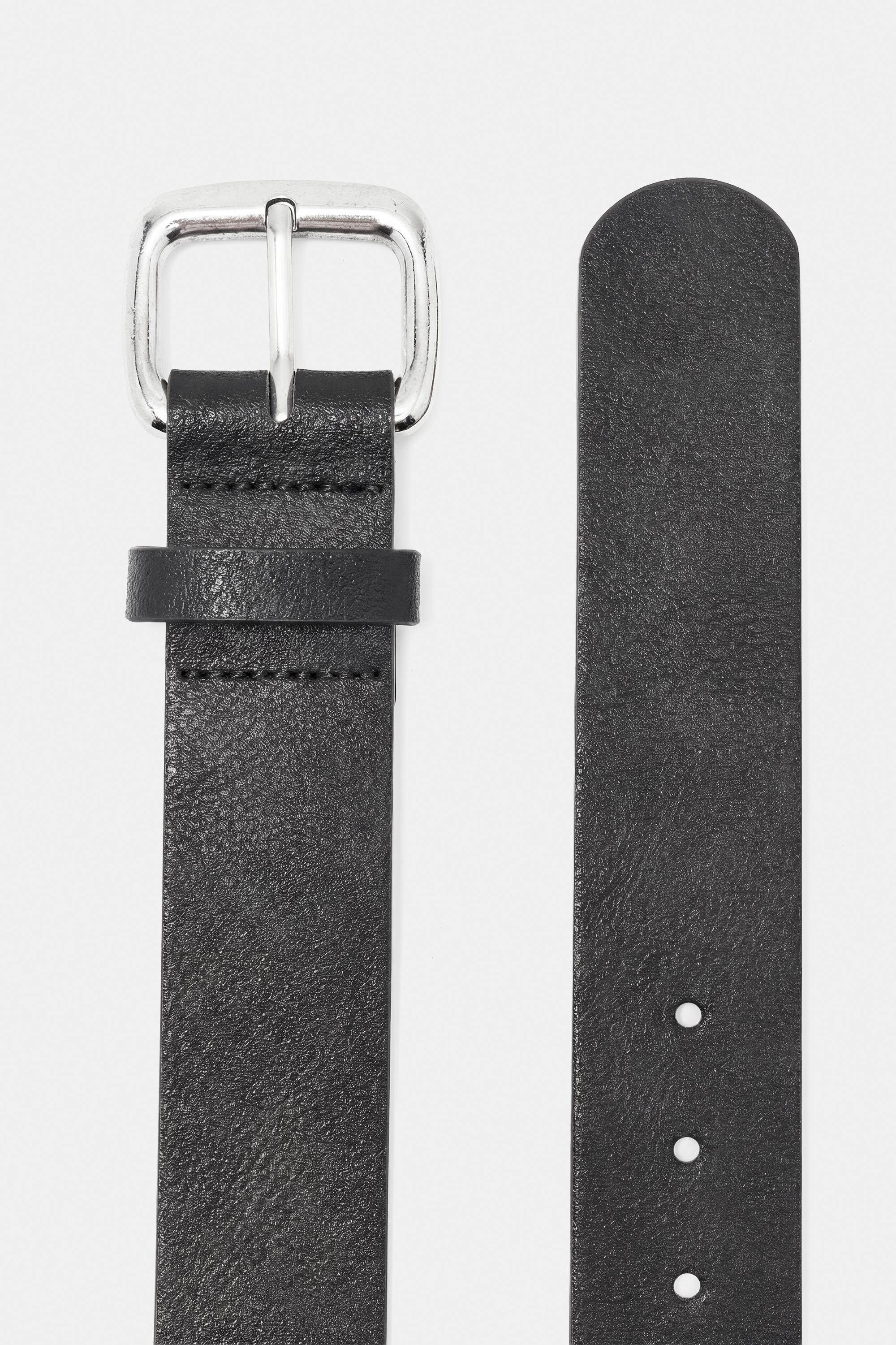 Square buckle belt — Black
