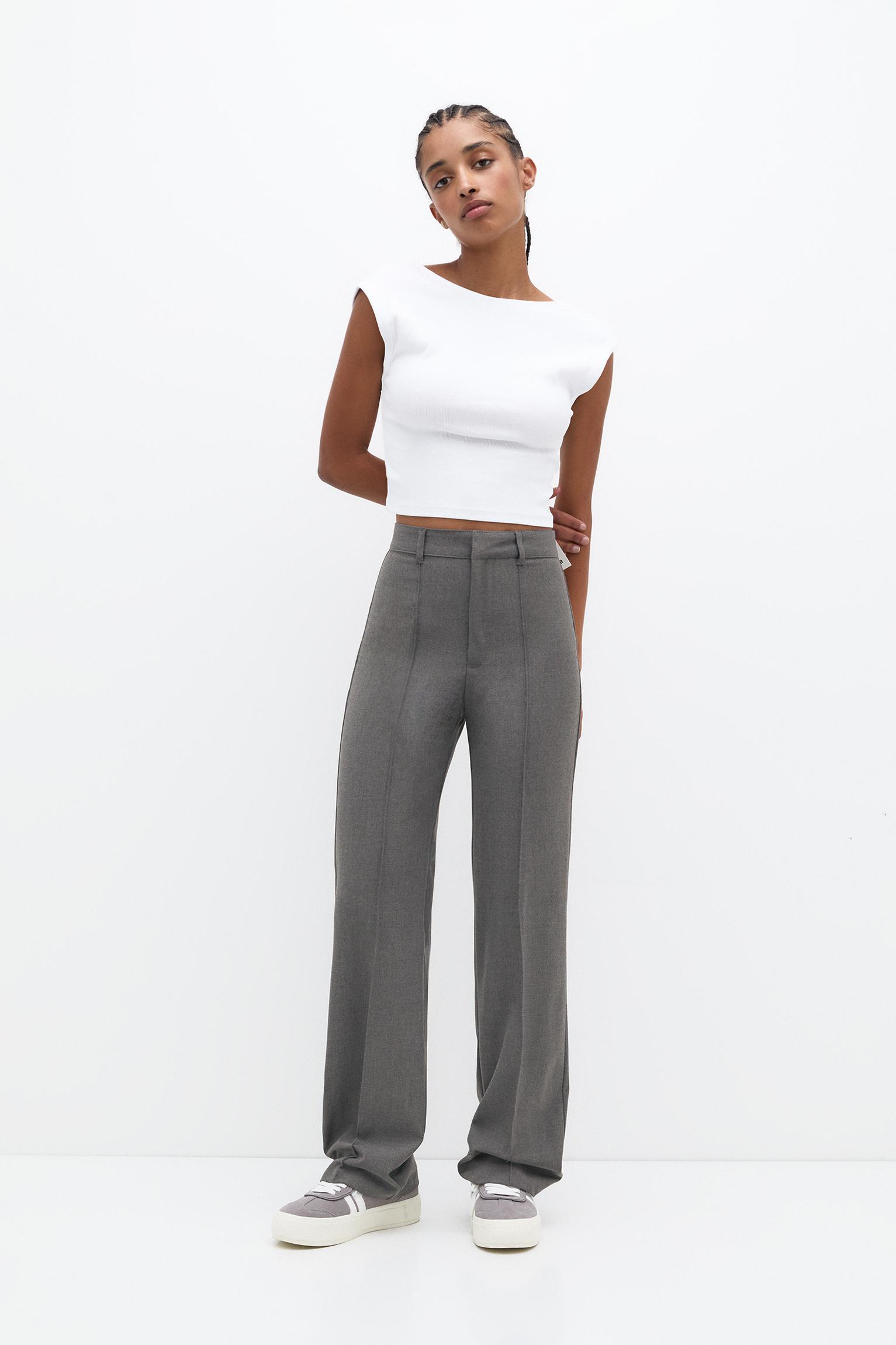 Smart trousers with seam detail — Grey