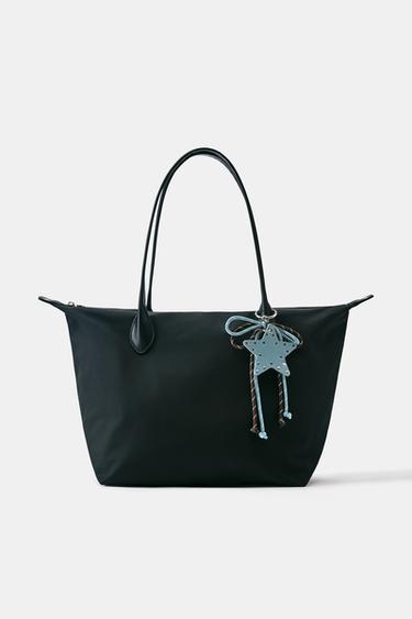 Embellished nylon tote bag — Black 1