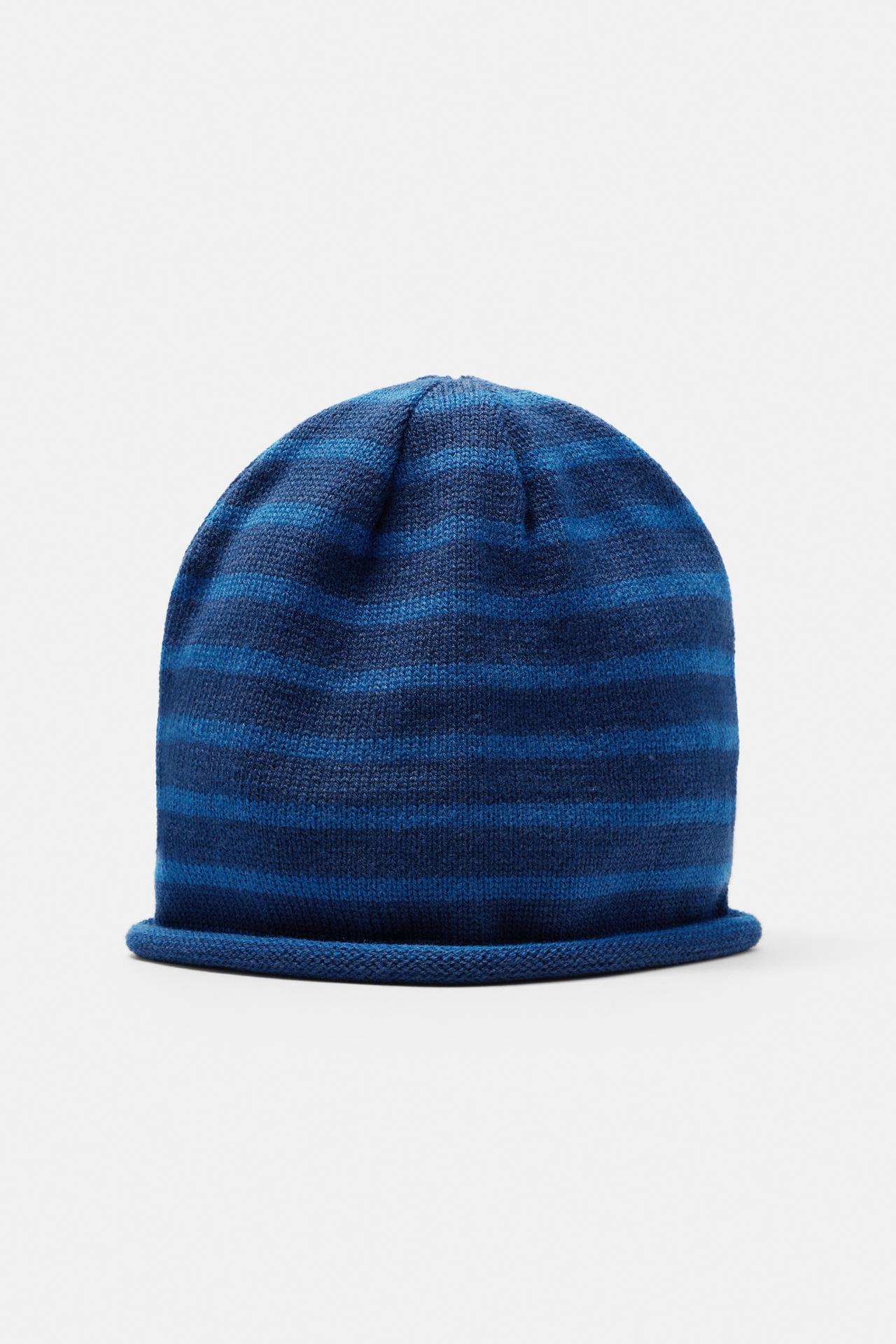 Striped beanie — Blue
