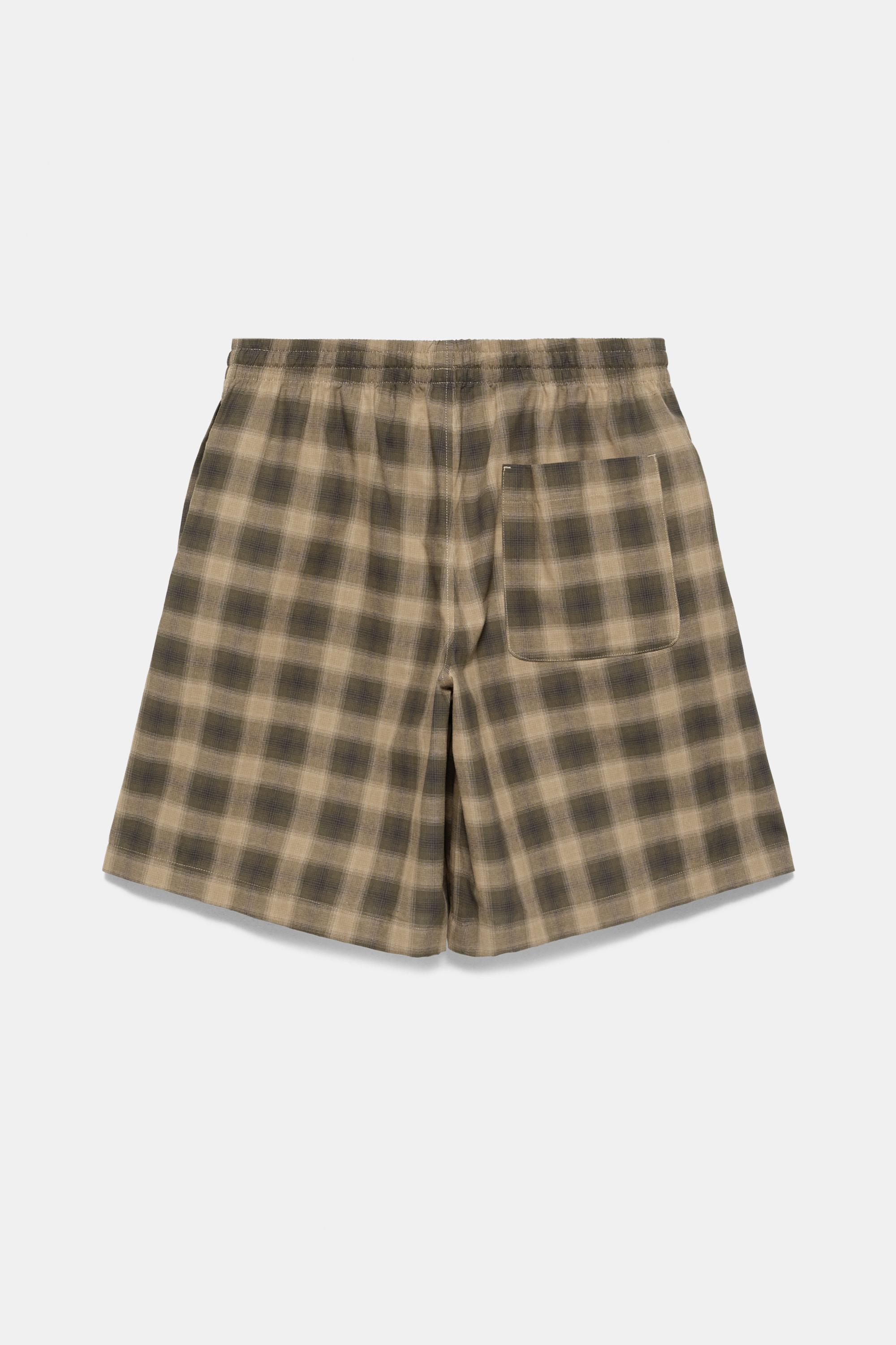Kareli jogger bermuda şort