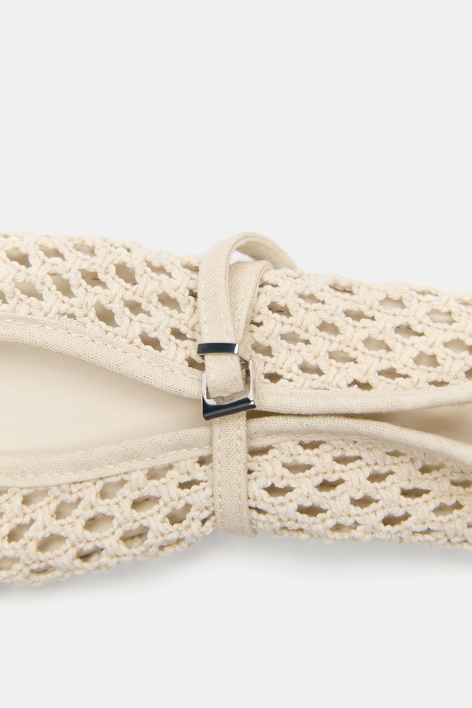 Crochet ballerina shoes — Ecru