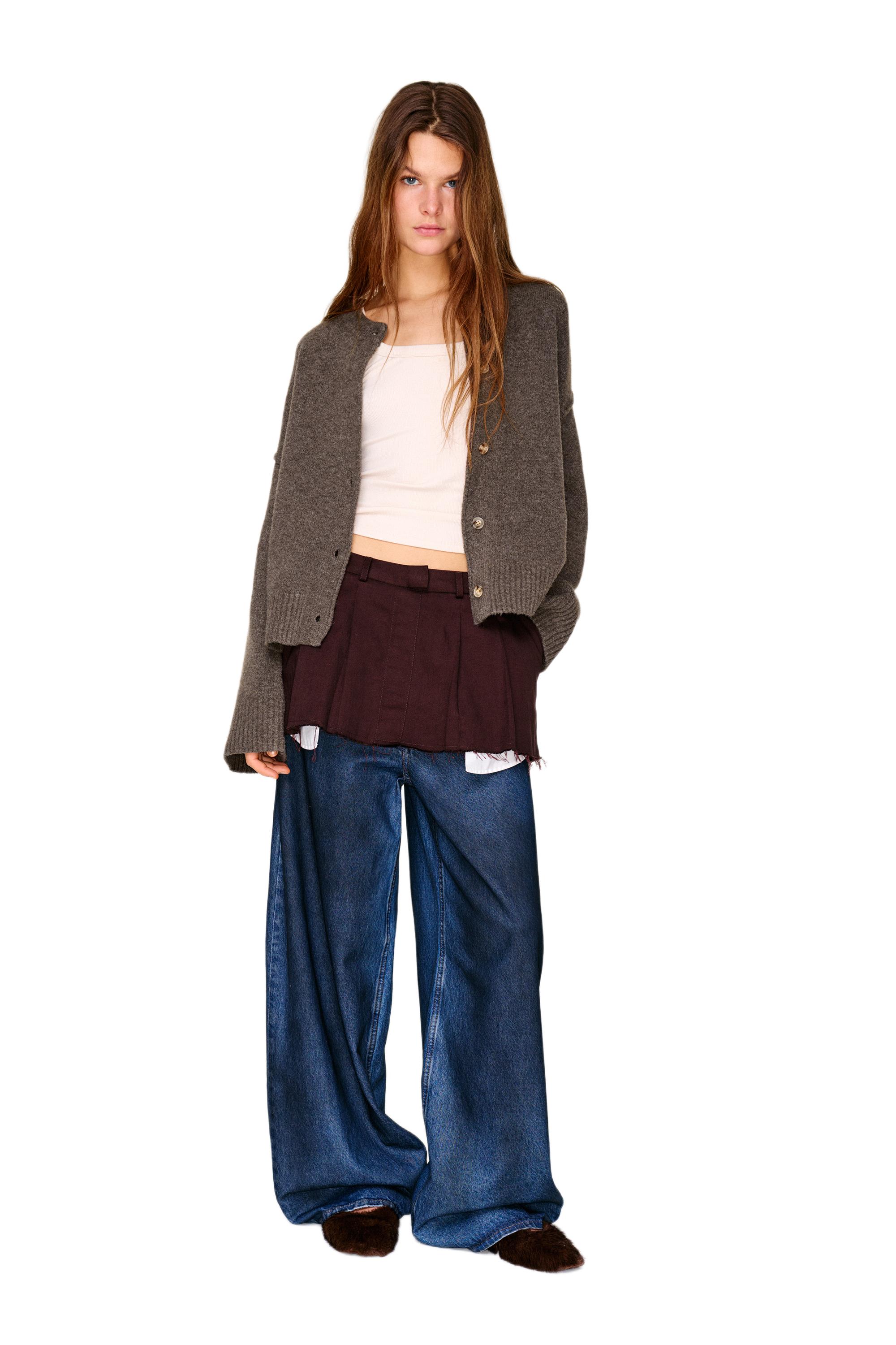 Soft knit cardigan — Brown