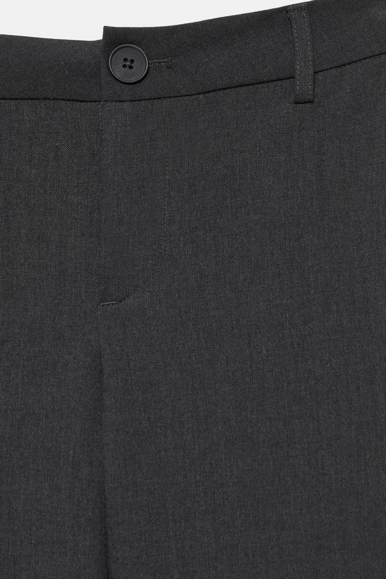 Slim fit straight smart trousers — Grey marl