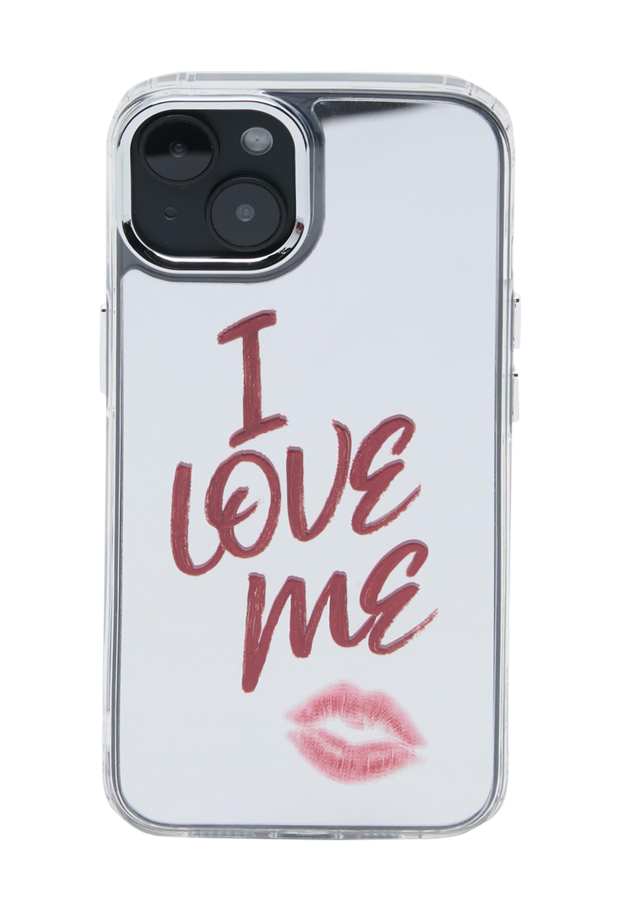 Aynalı dudak ve yazı detaylı iPhone kılıfı - Görsel 2