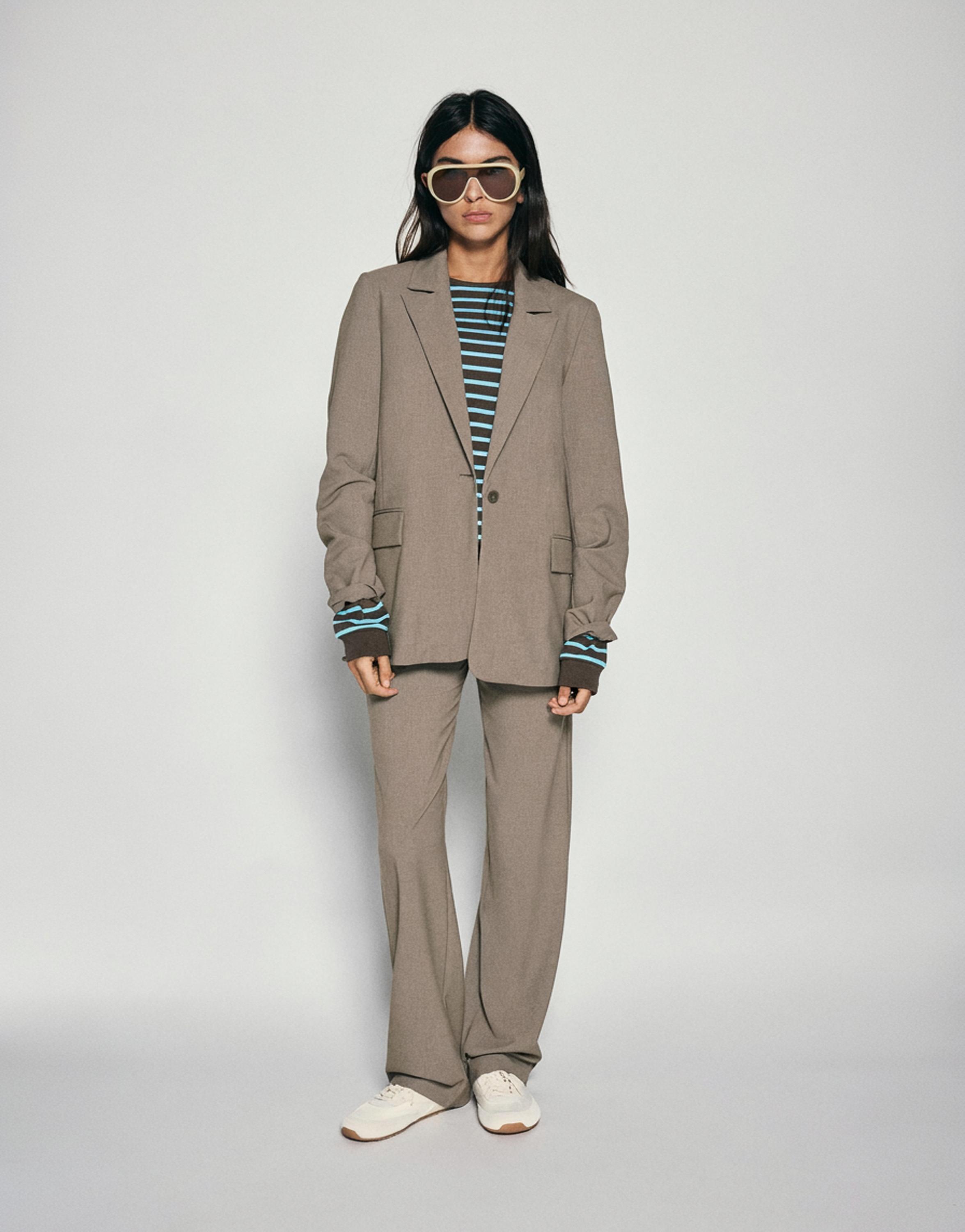 Straight-leg smart trousers — Mole brown