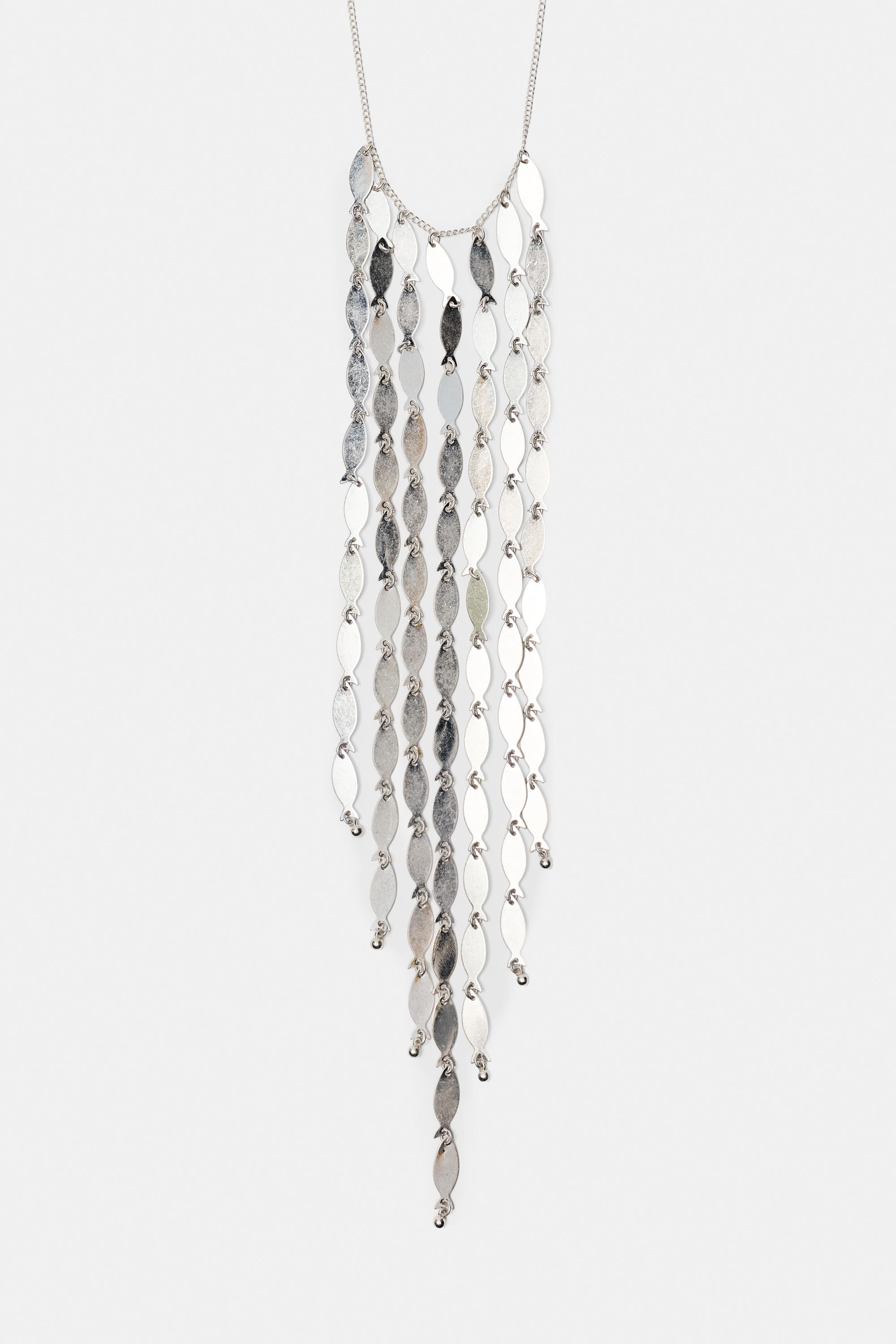 Fish drop necklace — Silver