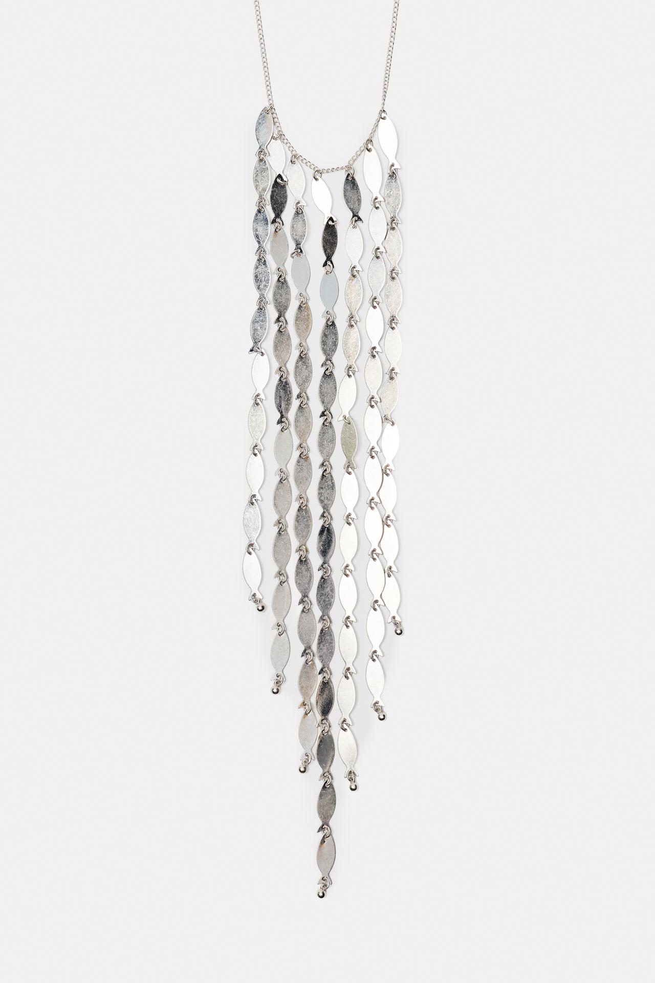Fish drop necklace — Silver