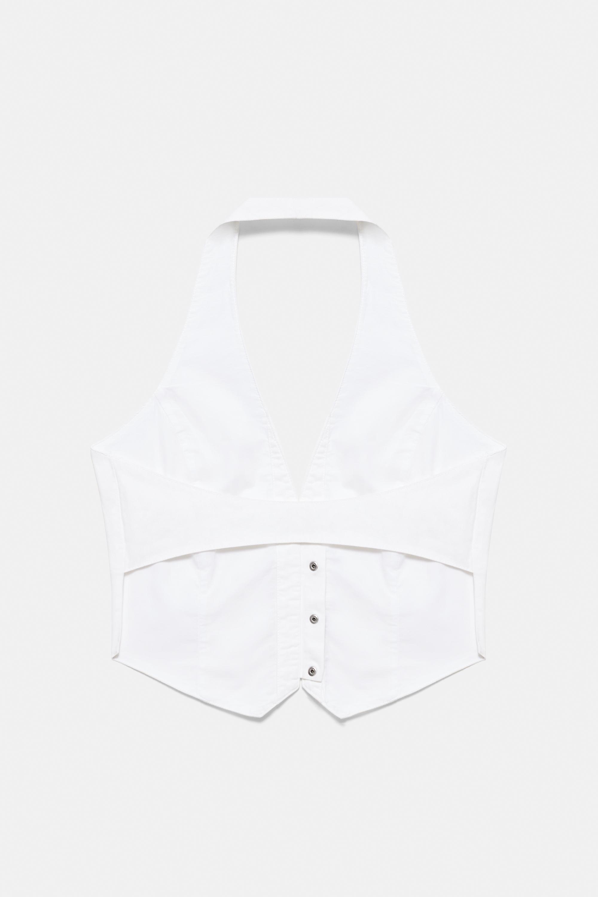 White studded halter top — White