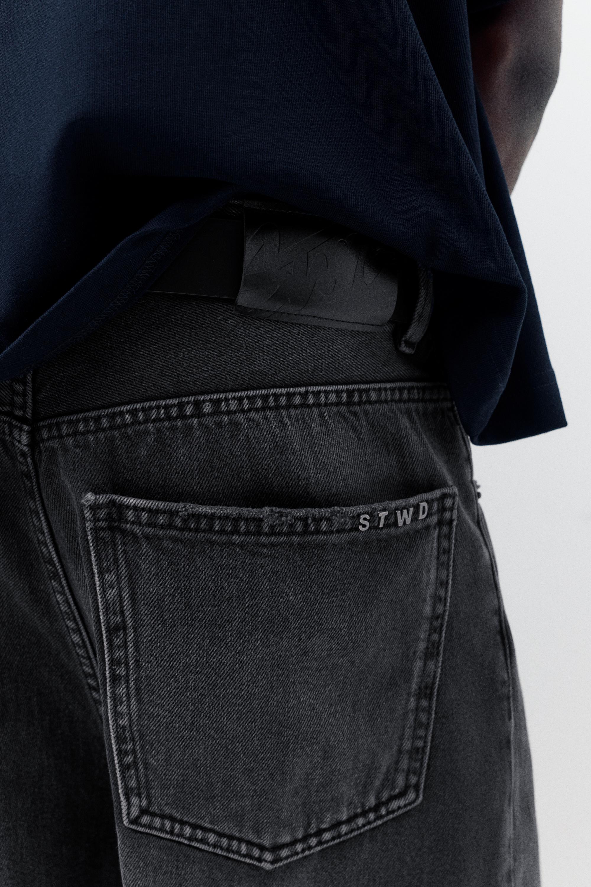 Relaxed fit baggy jeans — Faded black