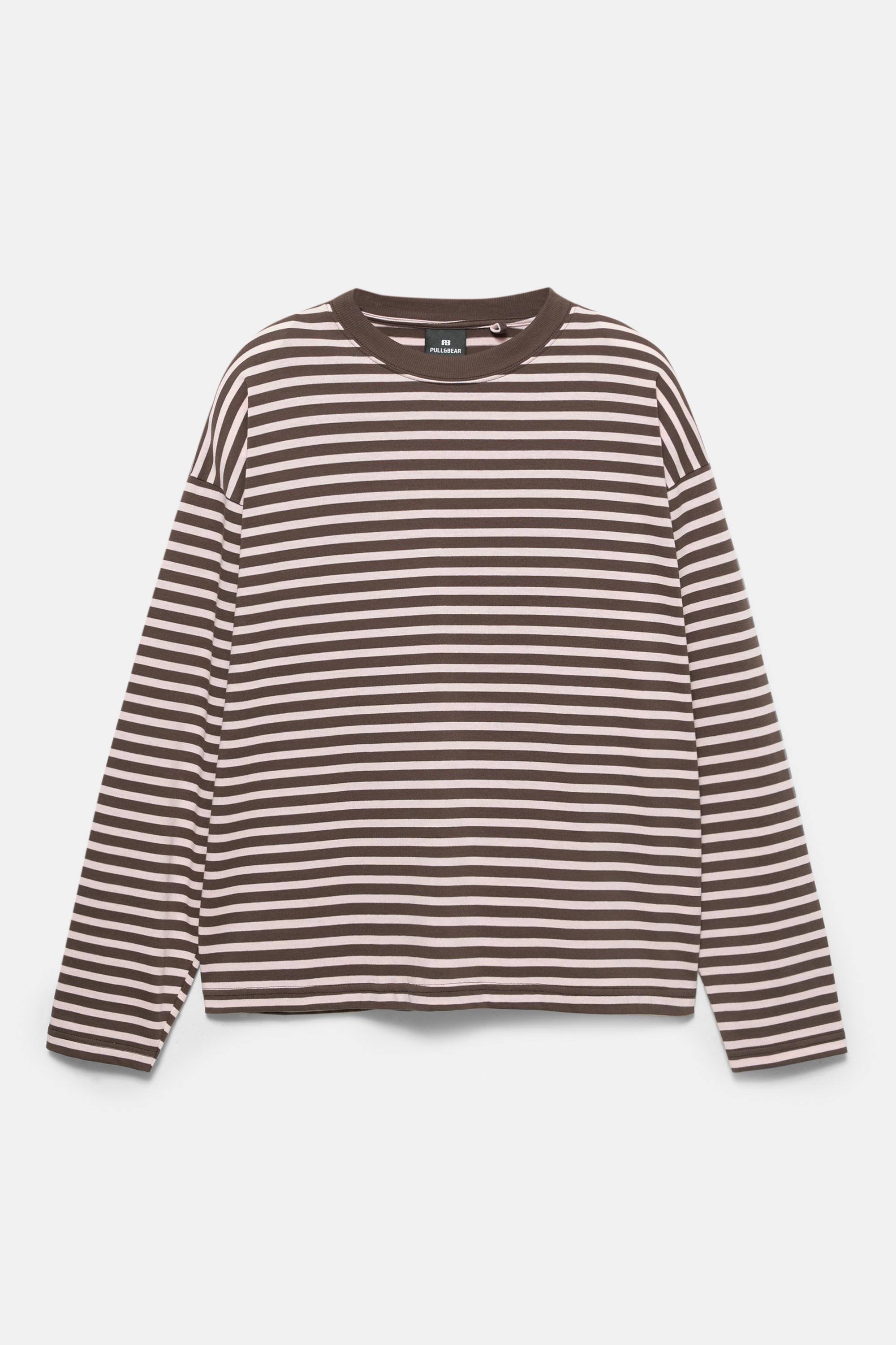 Çizgili uzun kollu t-shirt - Görsel 4