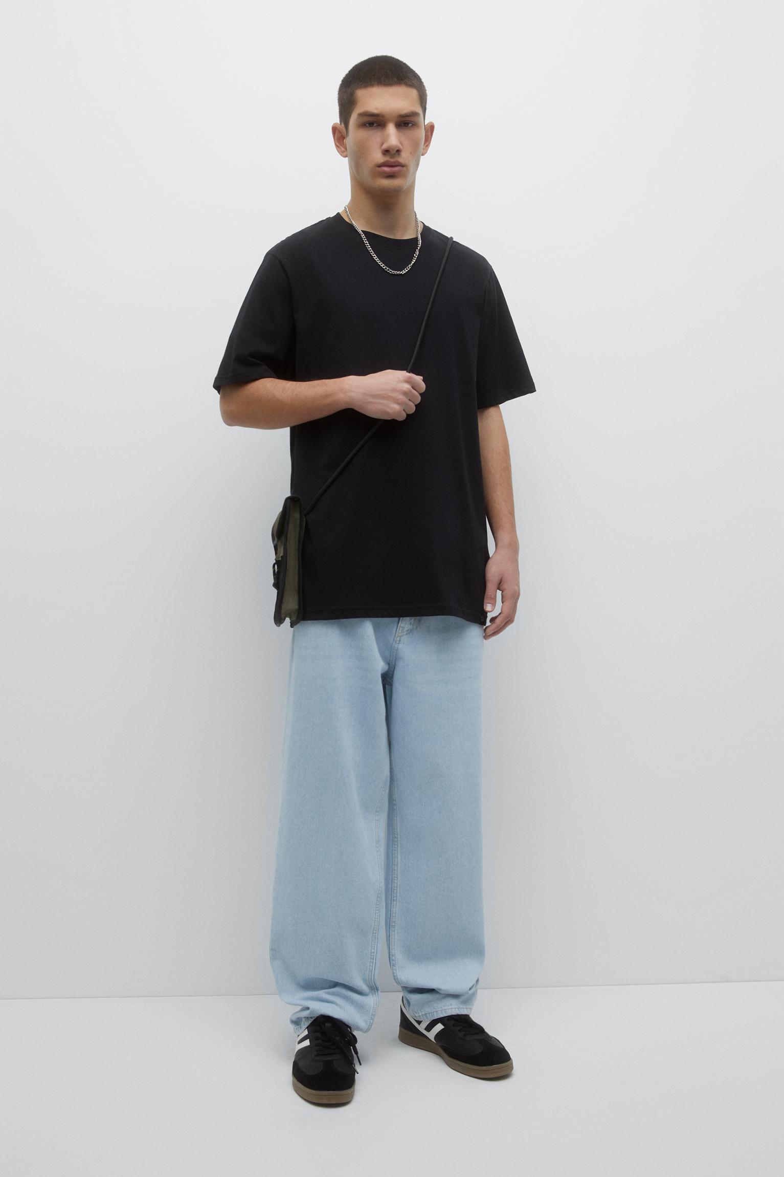 Basic kısa kollu pamuklu tişört - Görsel 47