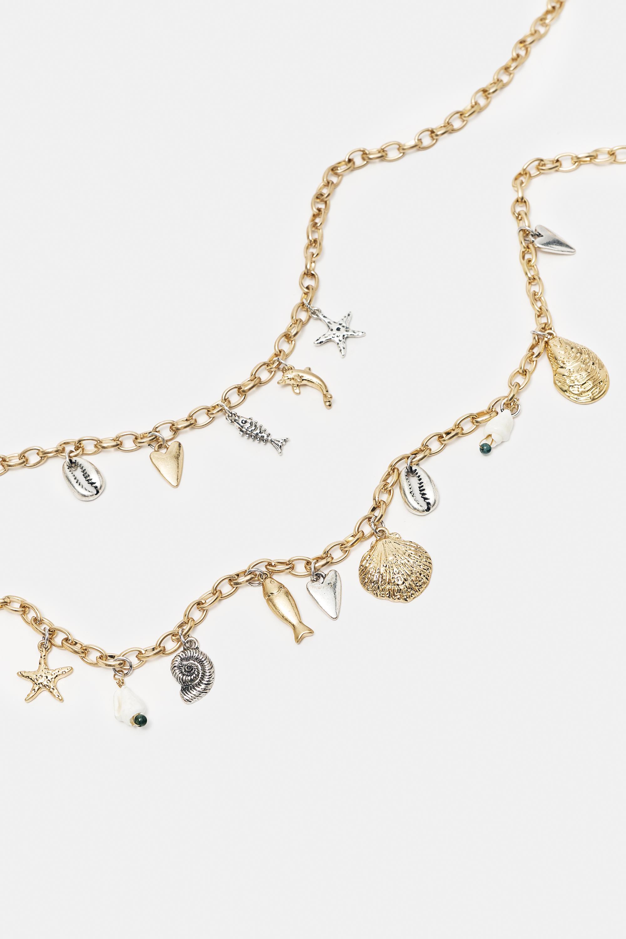 2-pack of pendant necklaces — Gold