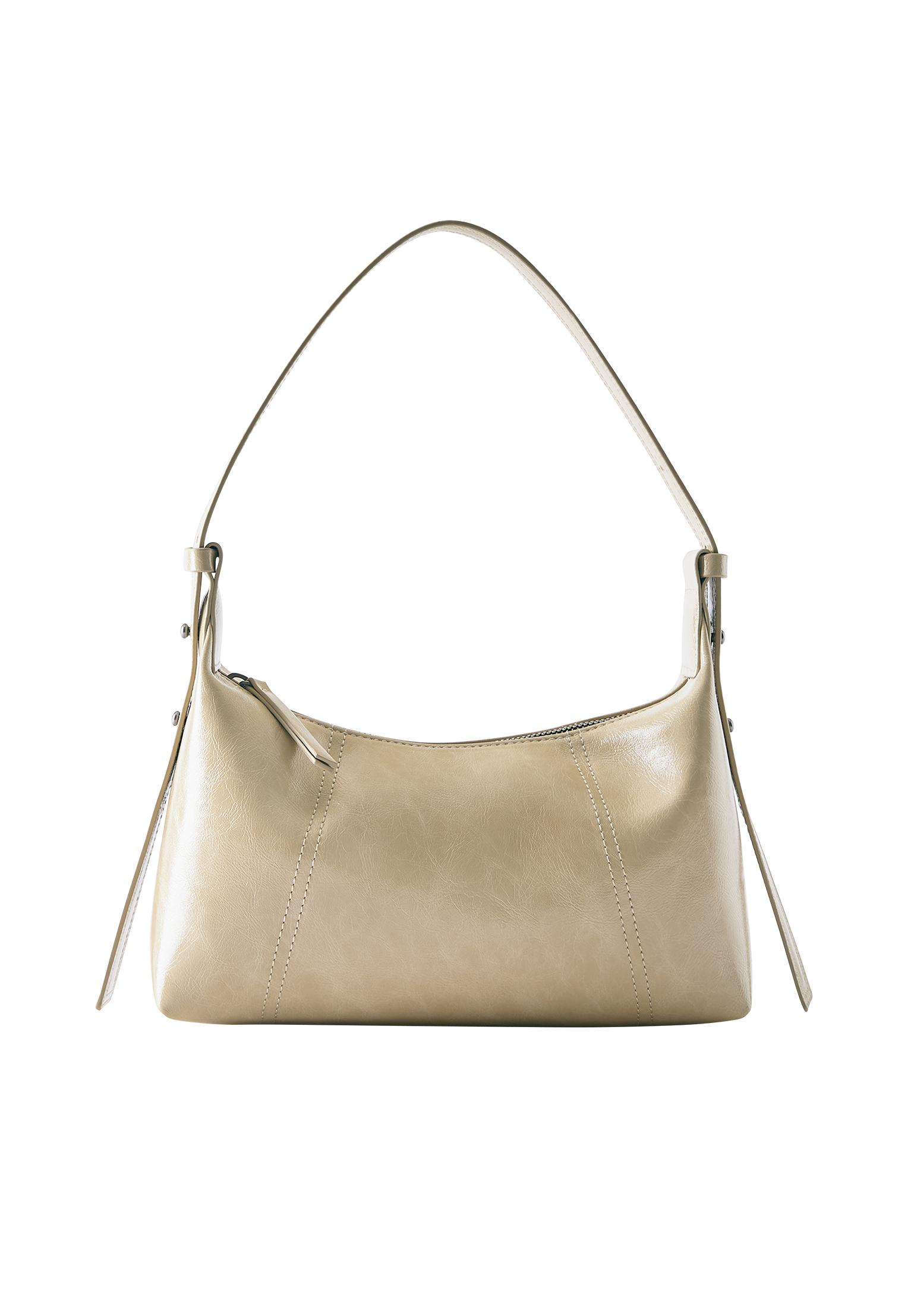 Crackled shoulder bag — Beige