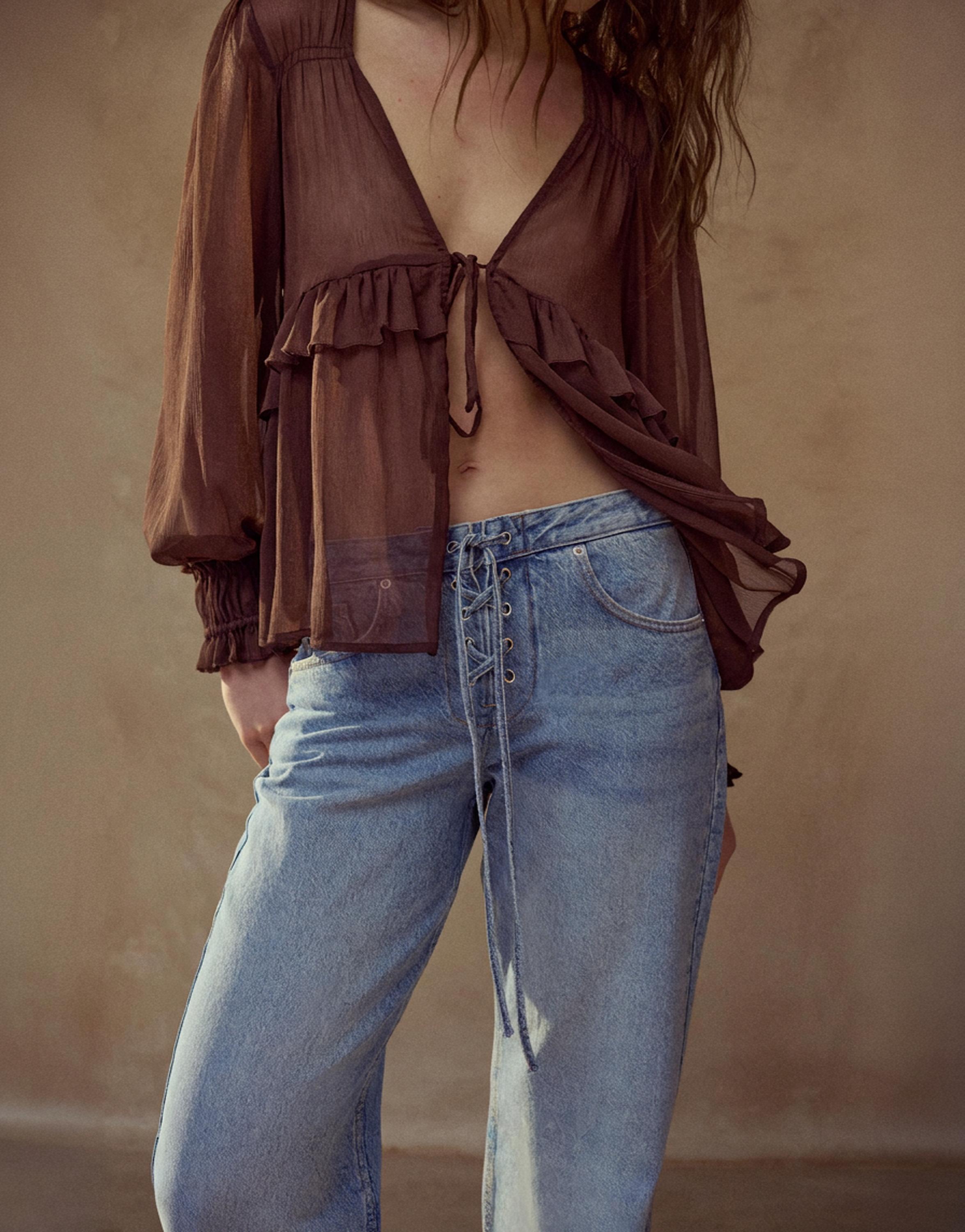 Düşük bel korsan jean