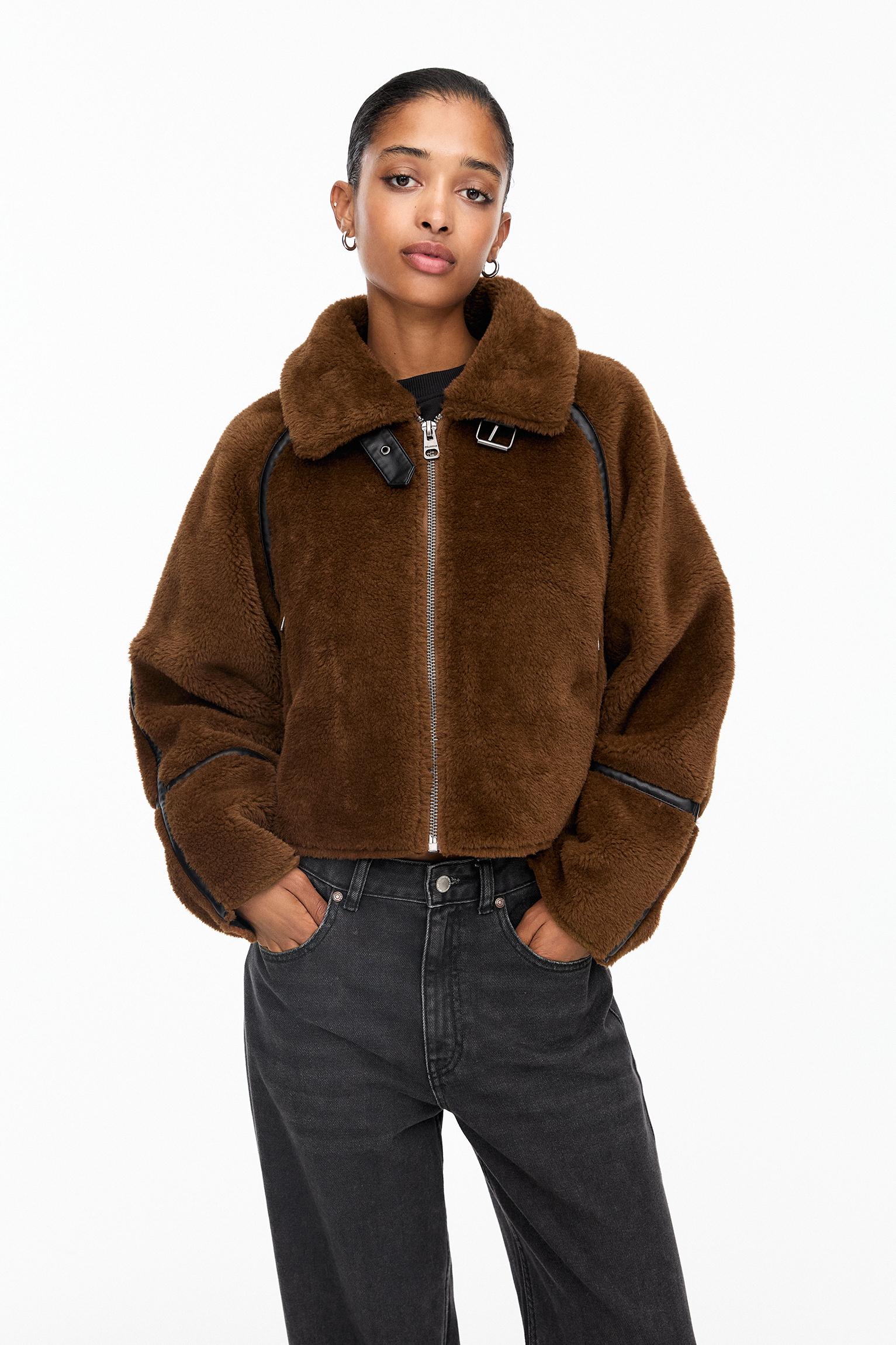 Manteau fausse fourrure pull and bear sale