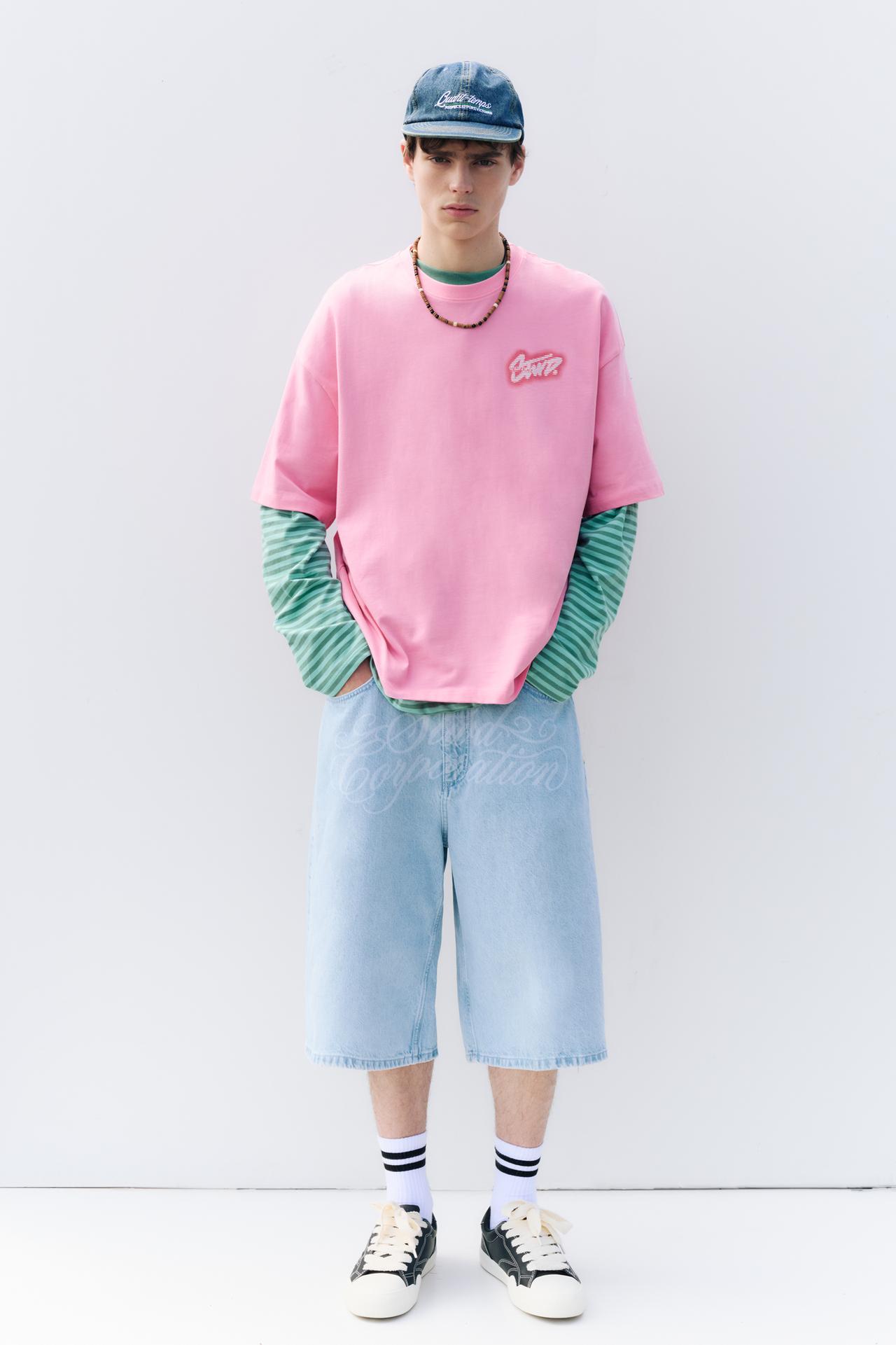 STWD boxy graphic T-shirt — Pink