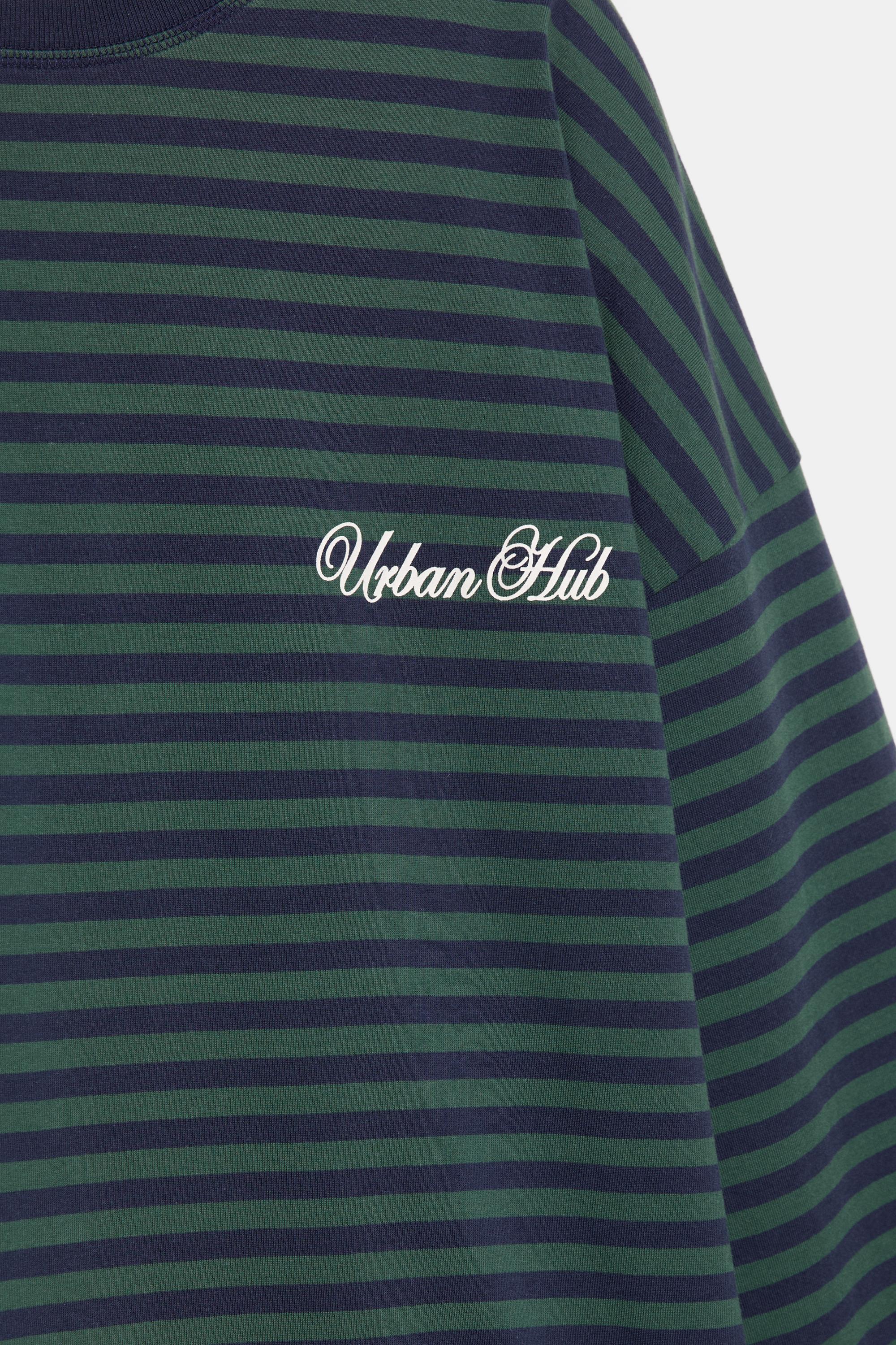 Yazılı çizgili uzun kollu t-shirt - Görsel 3