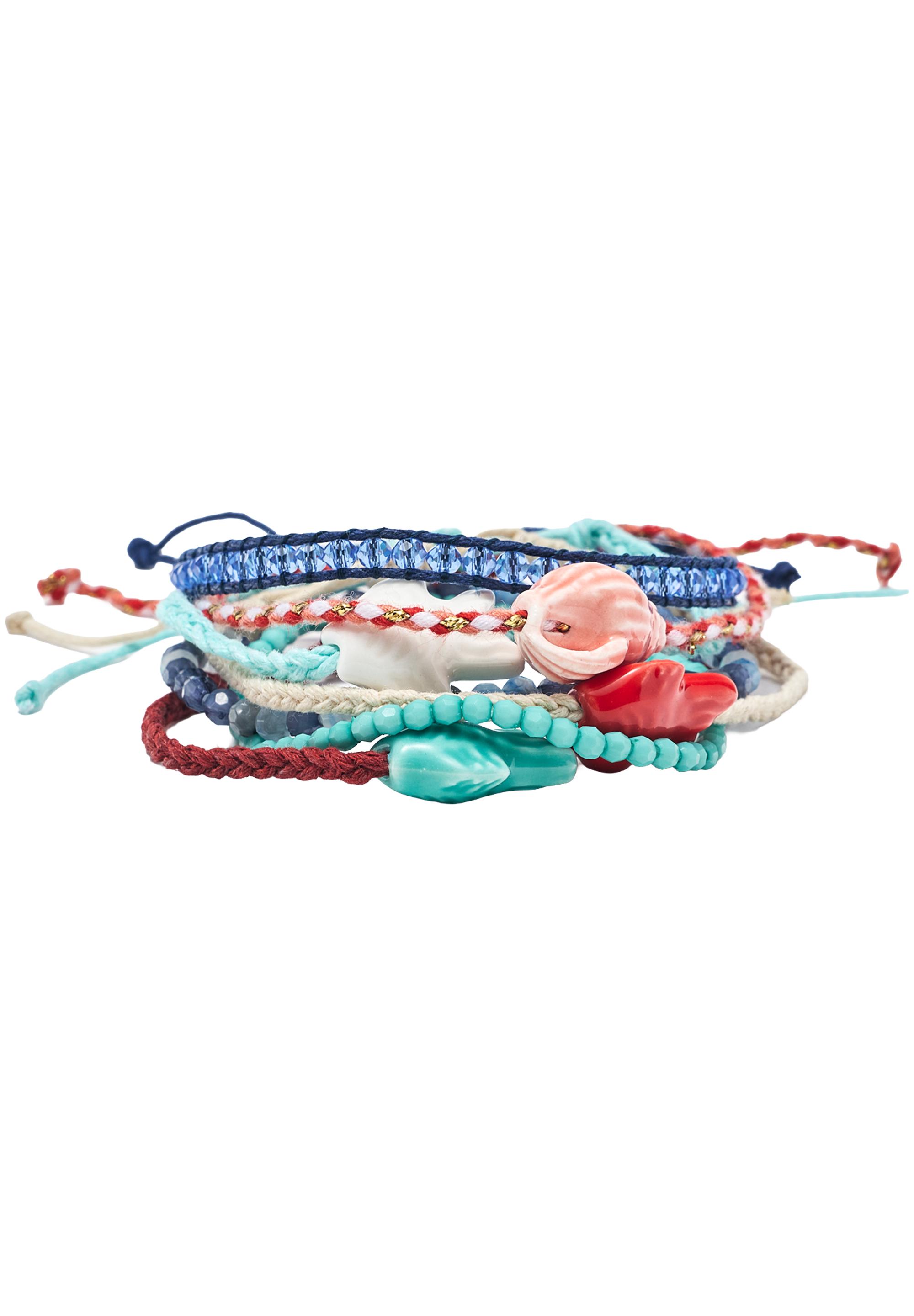 Pack of 7 fish charm bracelets — Blue
