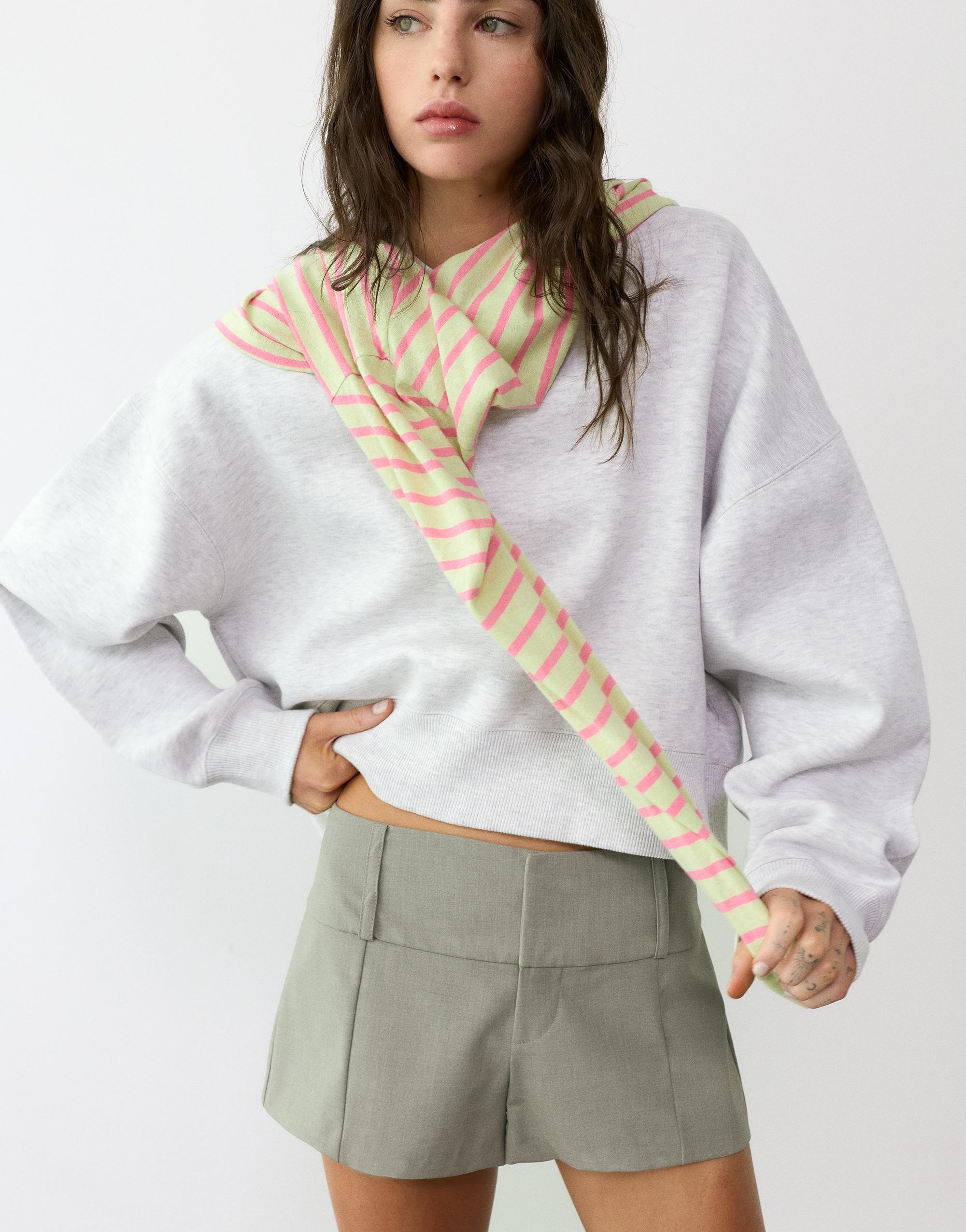 Round neck sweatshirt — Grey marl