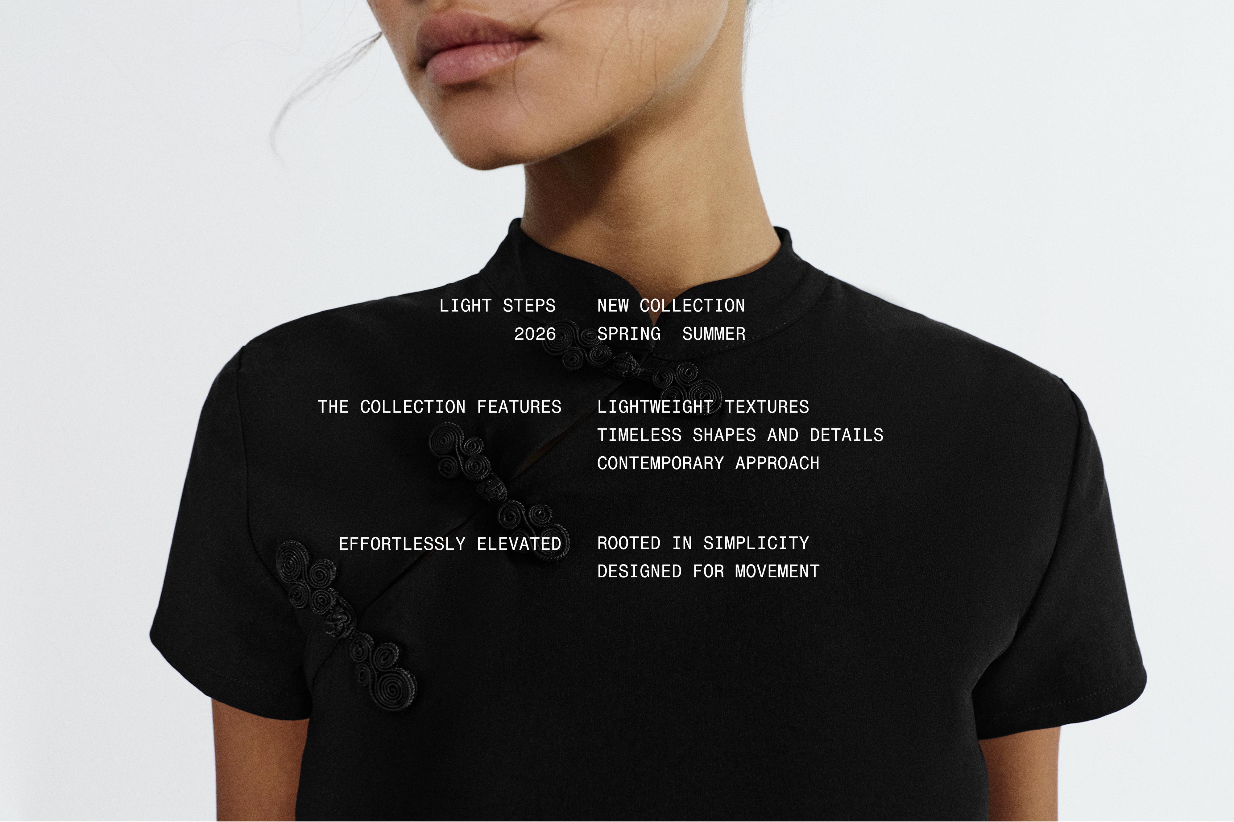 Short dress with knot buttons — Black