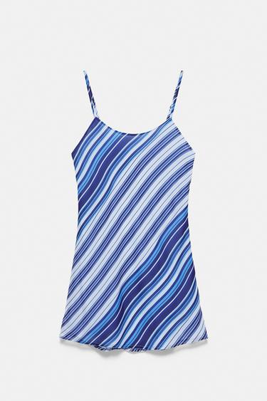 Short striped strappy dress — Deep blue 6