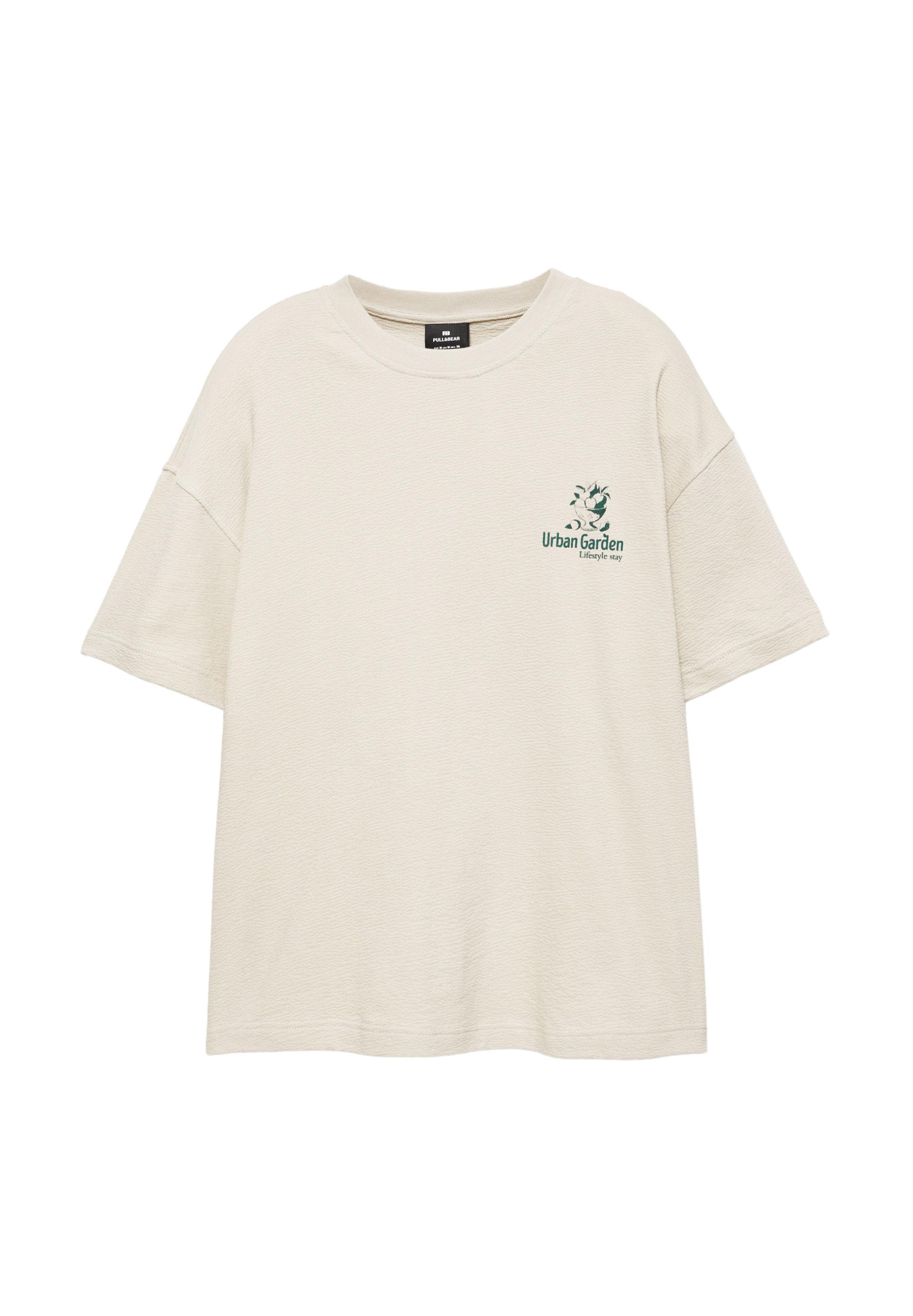 Grafik baskılı dokulu t-shirt - Görsel 3