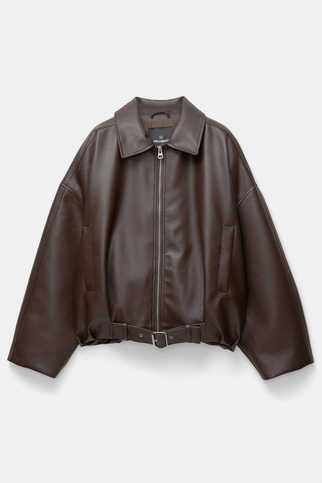 Leather Jacket Giacca Pelle Pull And Bear Pull And Bear Giubbotto