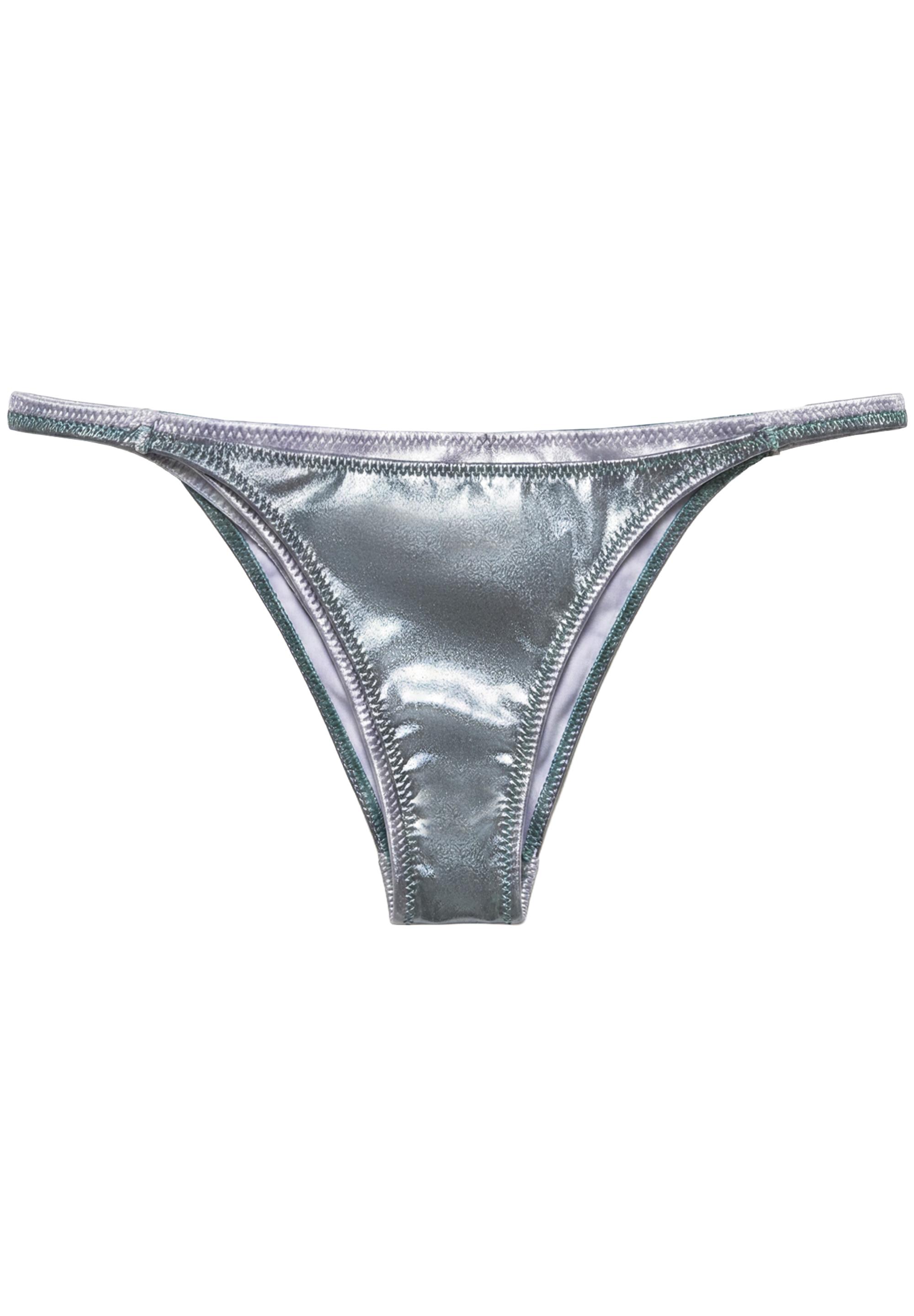 Metallic double bikini bottoms — Grey