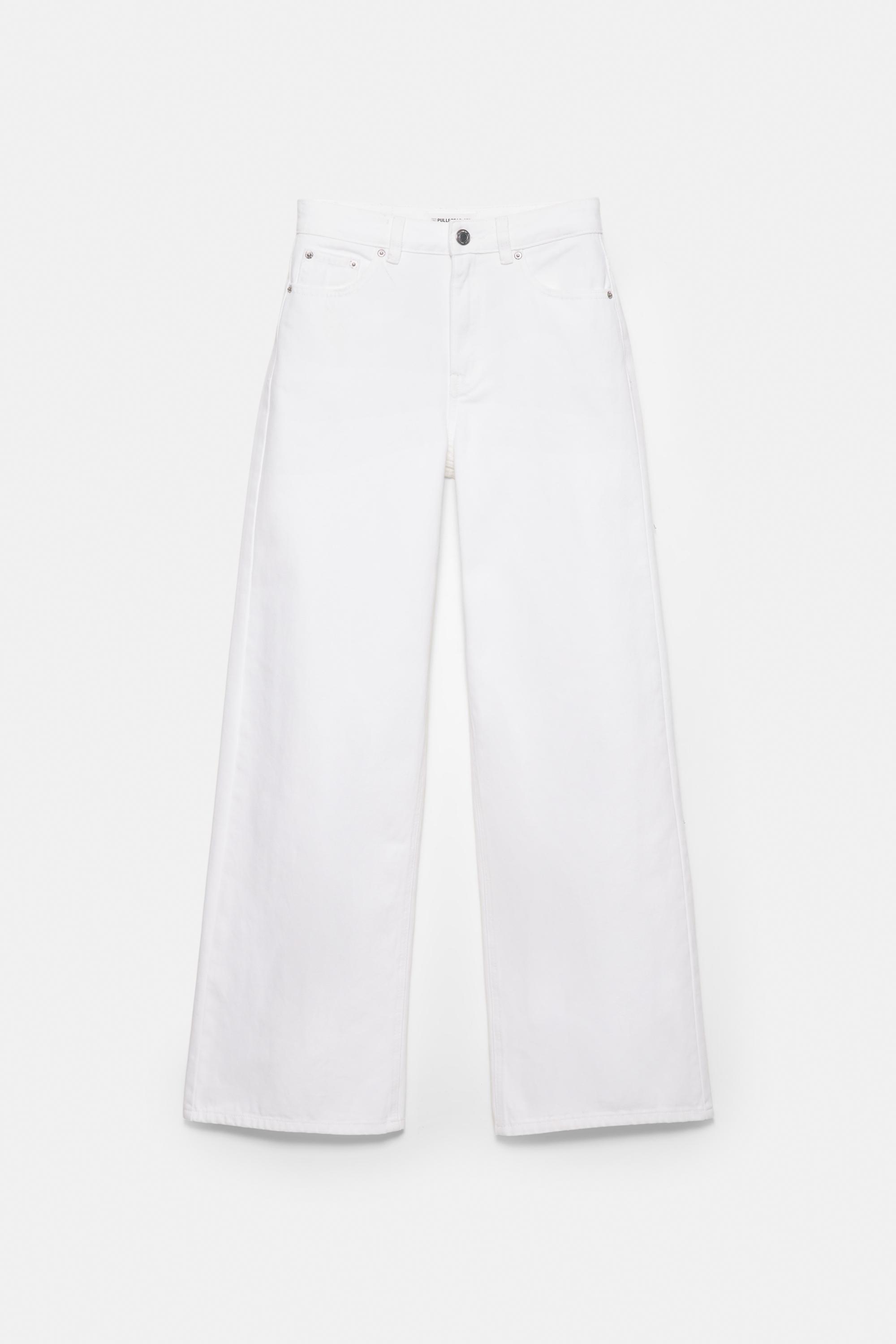 High-waist wide-leg jeans — White-t