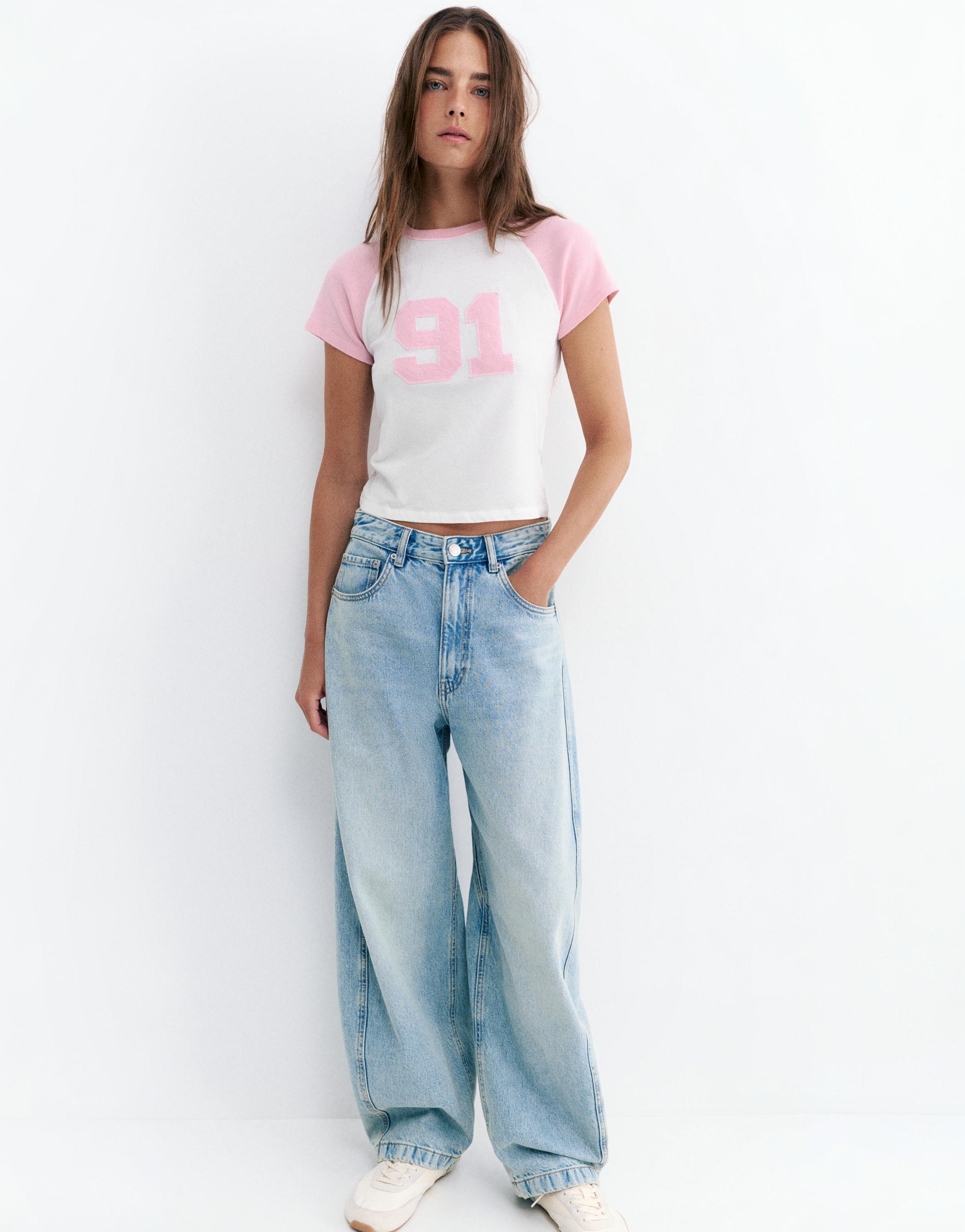 Number raglan T-shirt — Ice