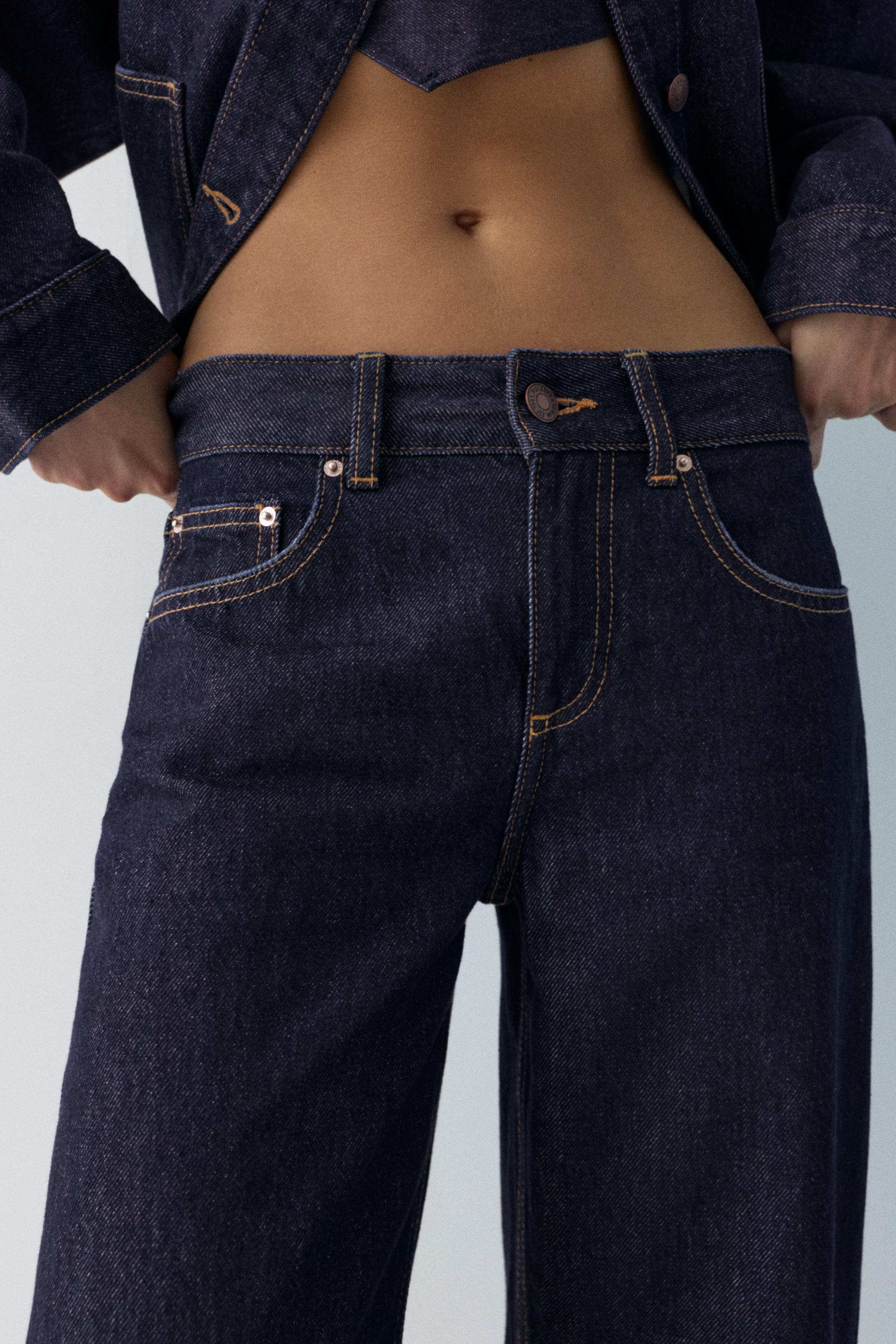 Düşük bel culotte pantolon jean - Görsel 27