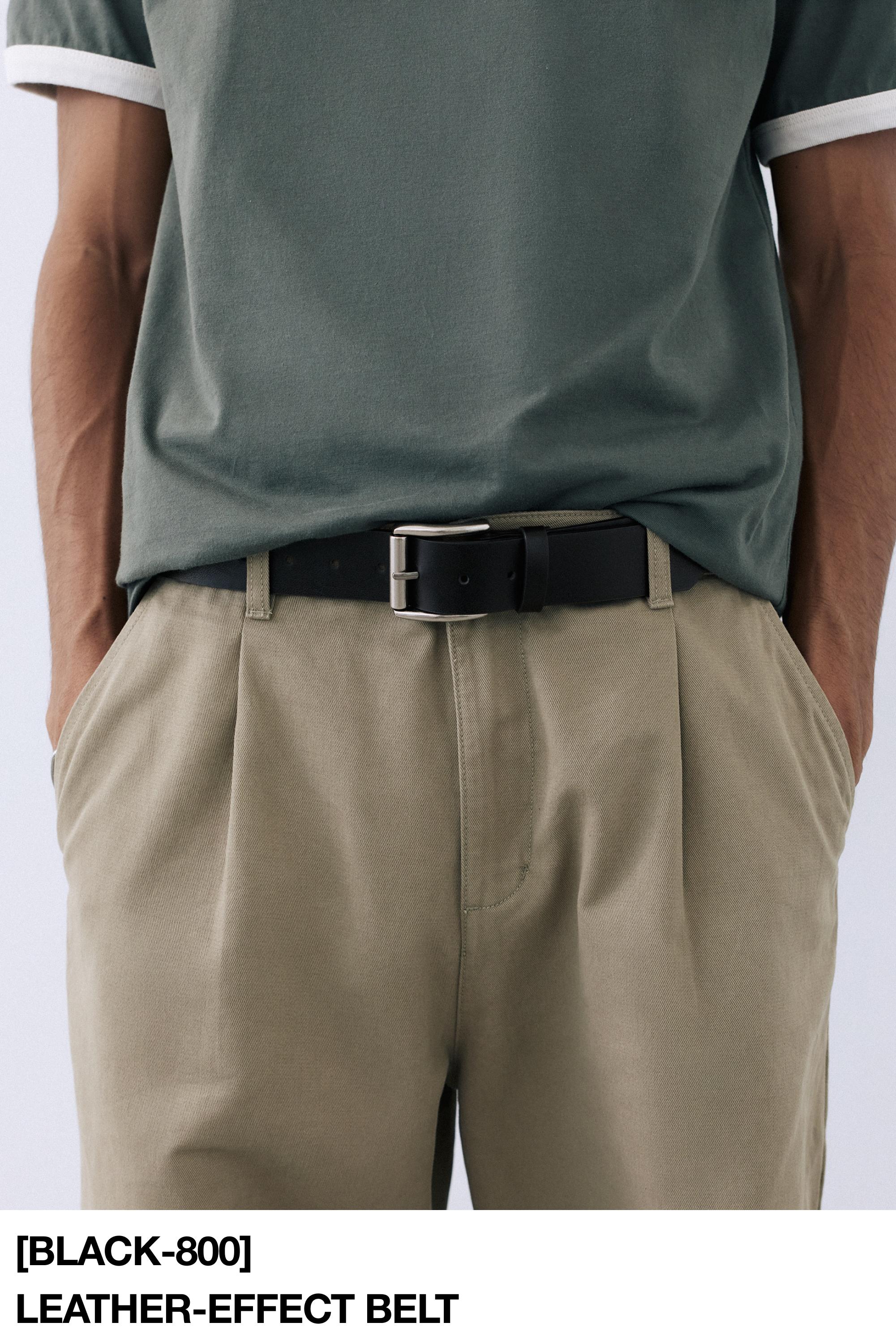 Leather-effect belt — Black
