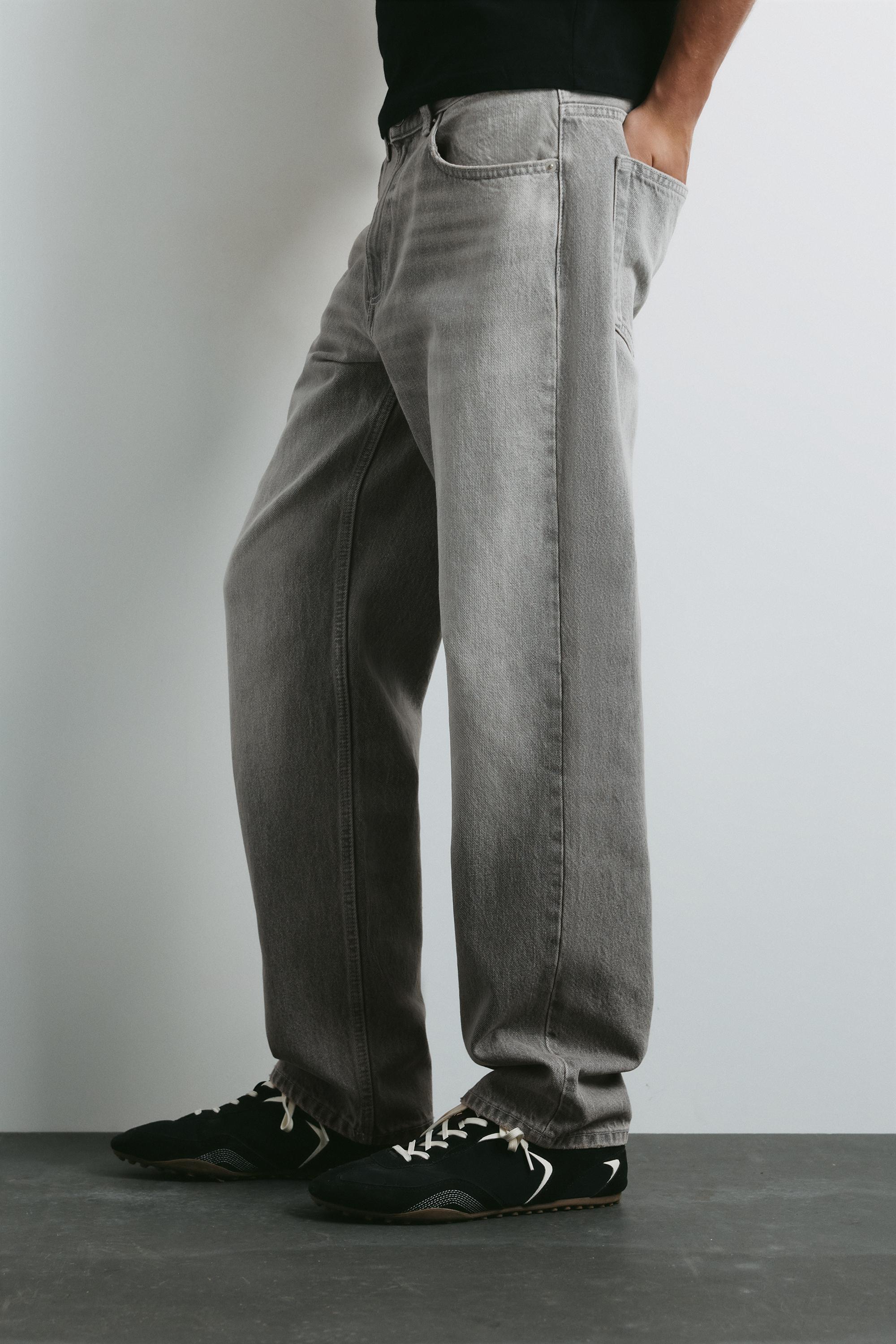 Straight-leg jeans — Dark grey