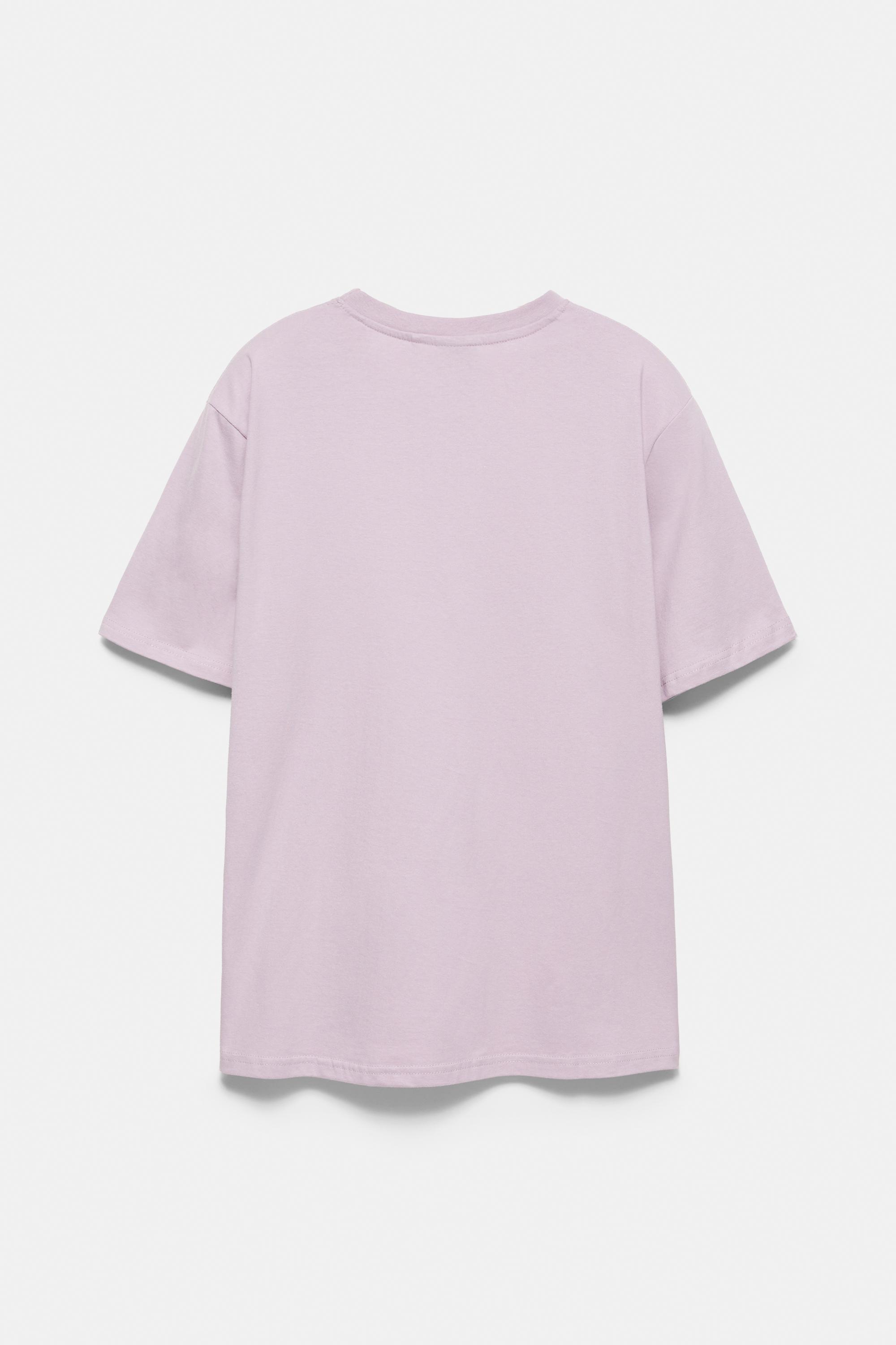 Basic short sleeve cotton T-shirt — Pale mauve