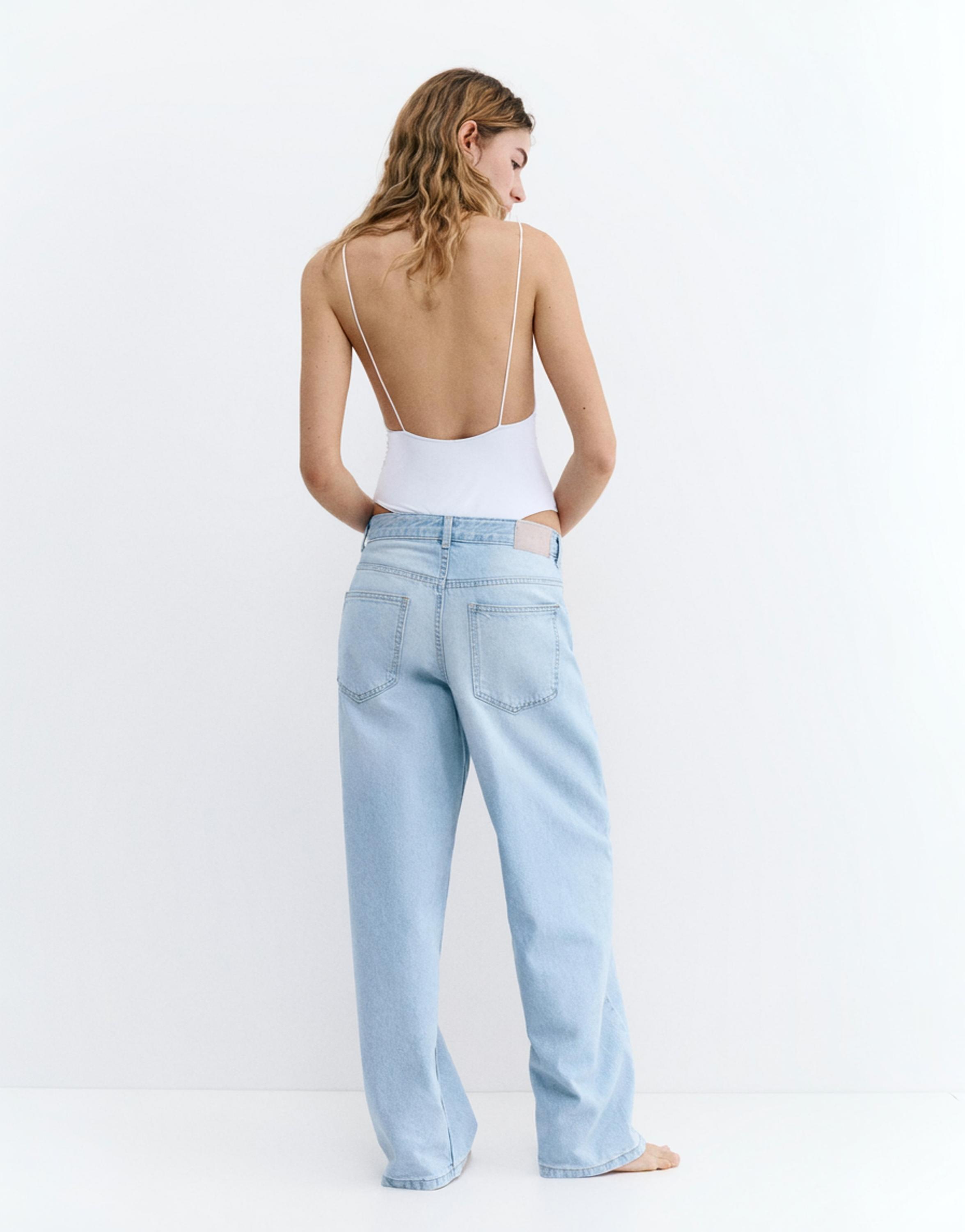 Low-rise barrel jeans — Pale blue