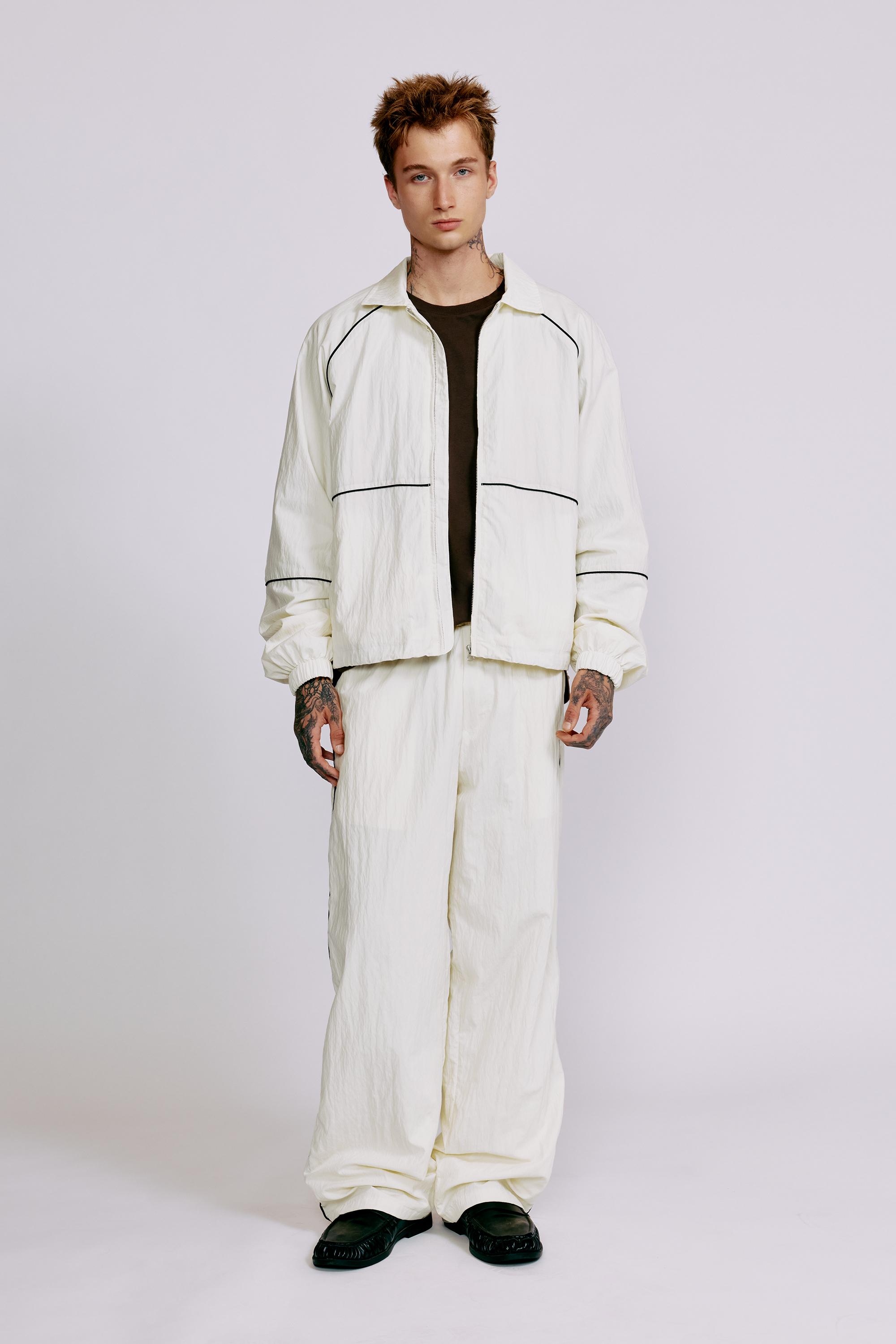 Lightweight contrast stitch jacket — Off white