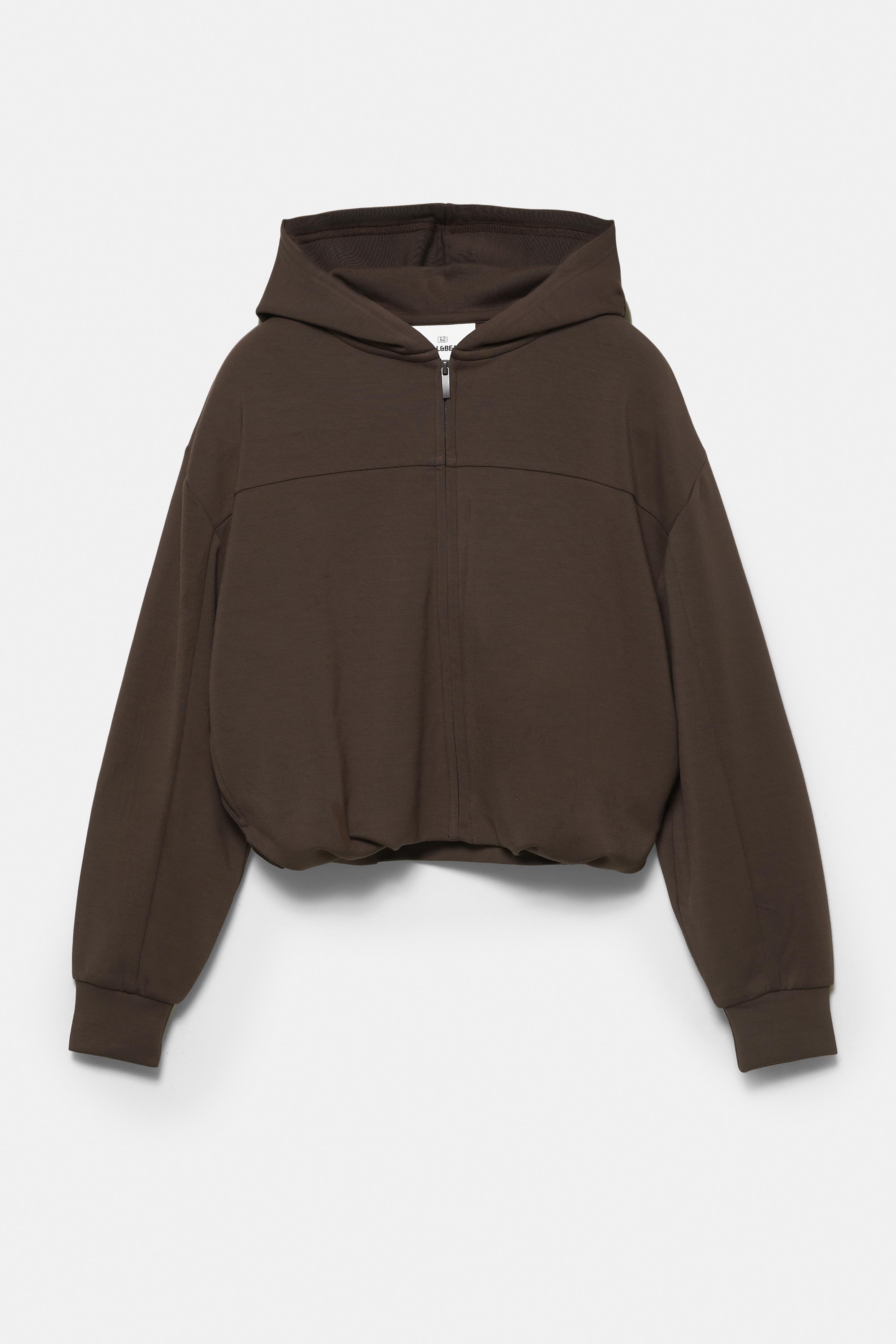 Soft touch hooded sweatshirt — Brown