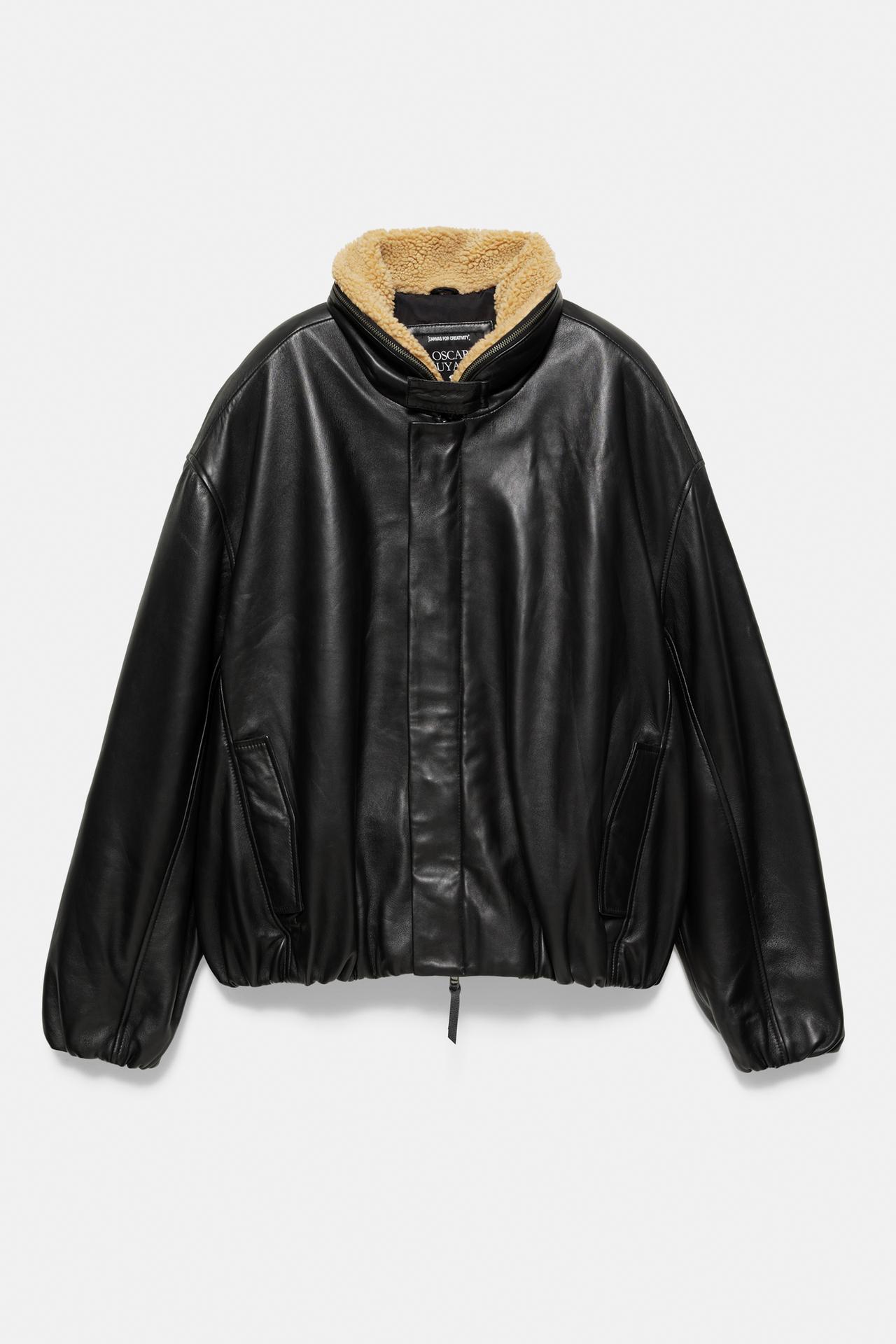 Oscar Ouyang 100% leather jacket — Black