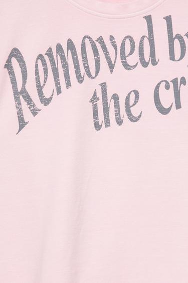 T-shirt with graphic and slogan — Pink/White 7
