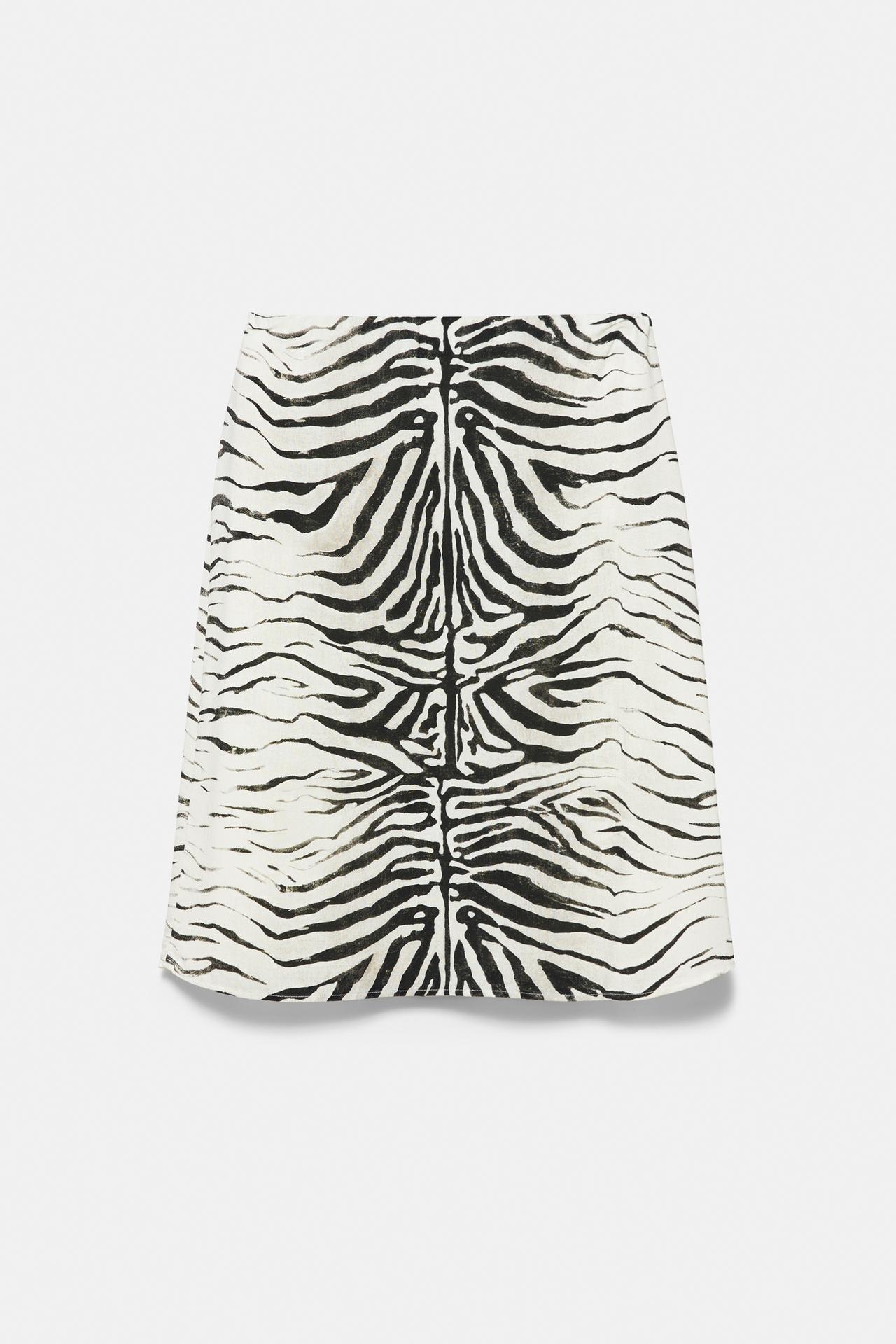 Zebra print midi skirt — Ice