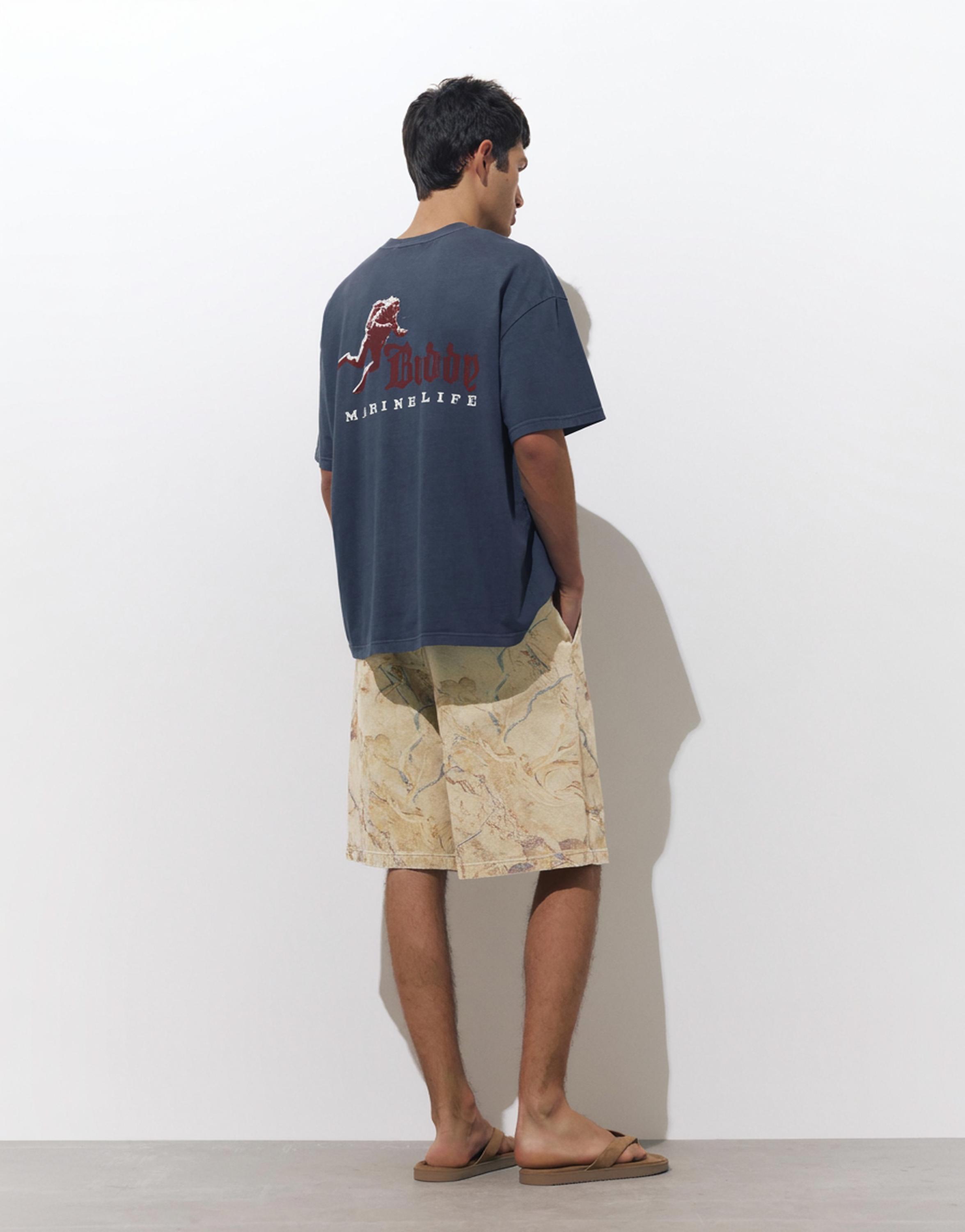 Printed Bermuda shorts — Sand